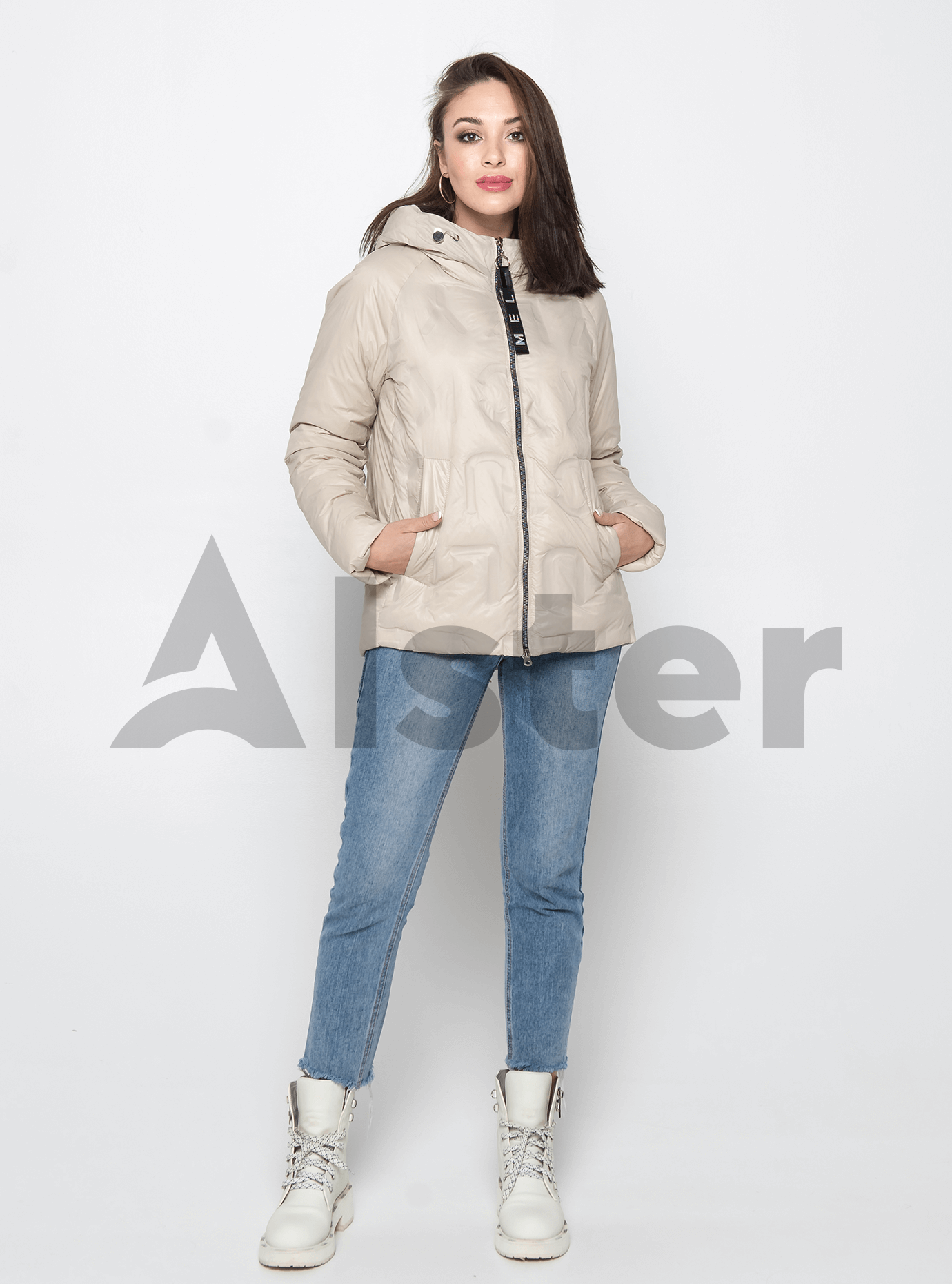 Куртка женская короткая на молнии Бежевый 46 (02-MI19029): фото - Alster.ua