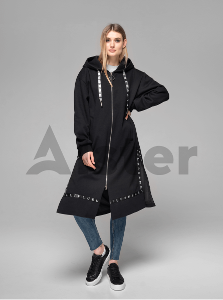 Плащ демисезонный длинный с капюшоном