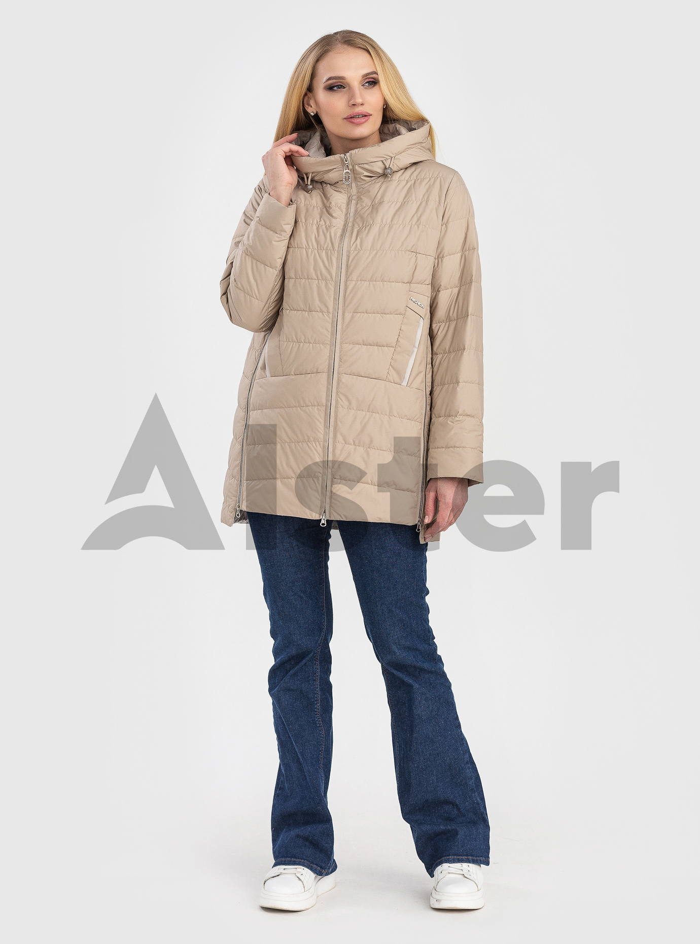 Демисезонная женская куртка Clasna Joy Молочный 52 (JW22C001-03): фото - Alster.ua