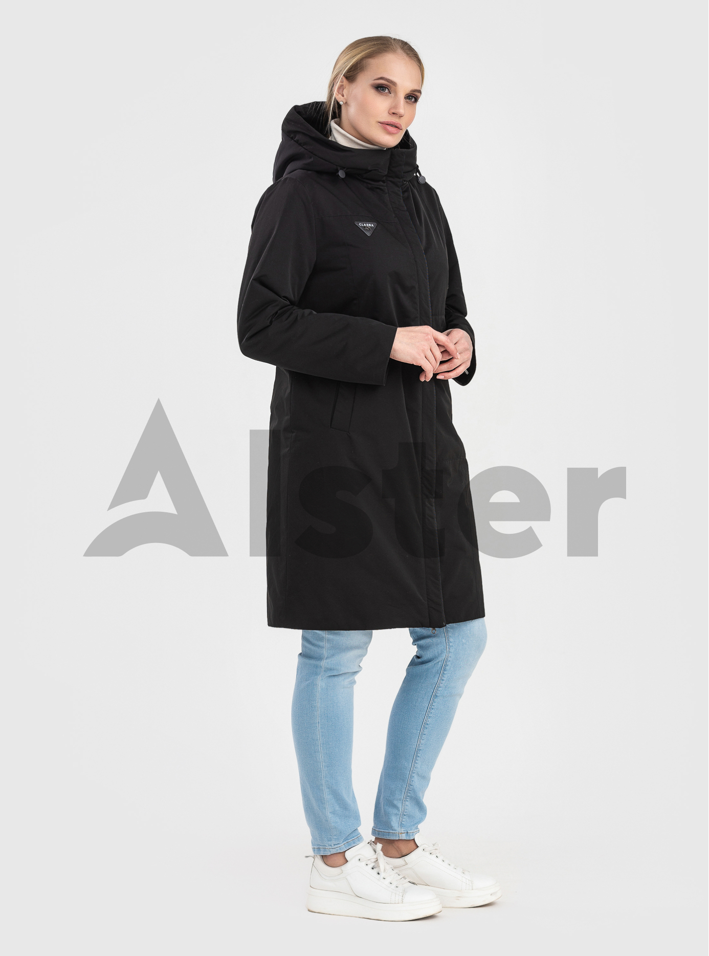 Женский плащ весна/осень Clasna Joy Чёрный 56 (JW22C007-05): фото - Alster.ua