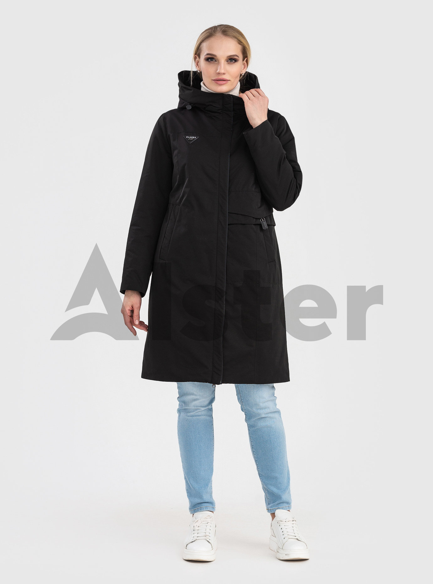 Женский плащ весна/осень Clasna Joy Чёрный 56 (JW22C007-05): фото - Alster.ua