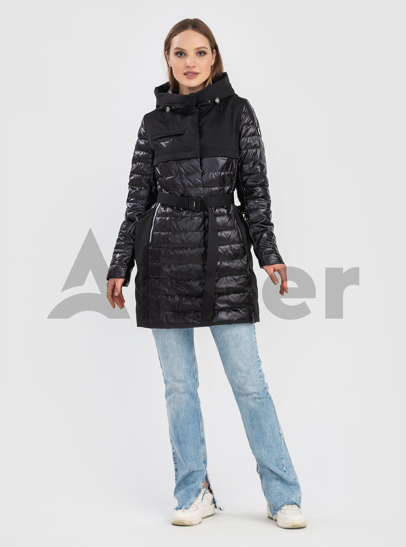 Удлиненная демисезонная куртка Clasna Чёрный S (22C528CW-01): фото - Alster.ua