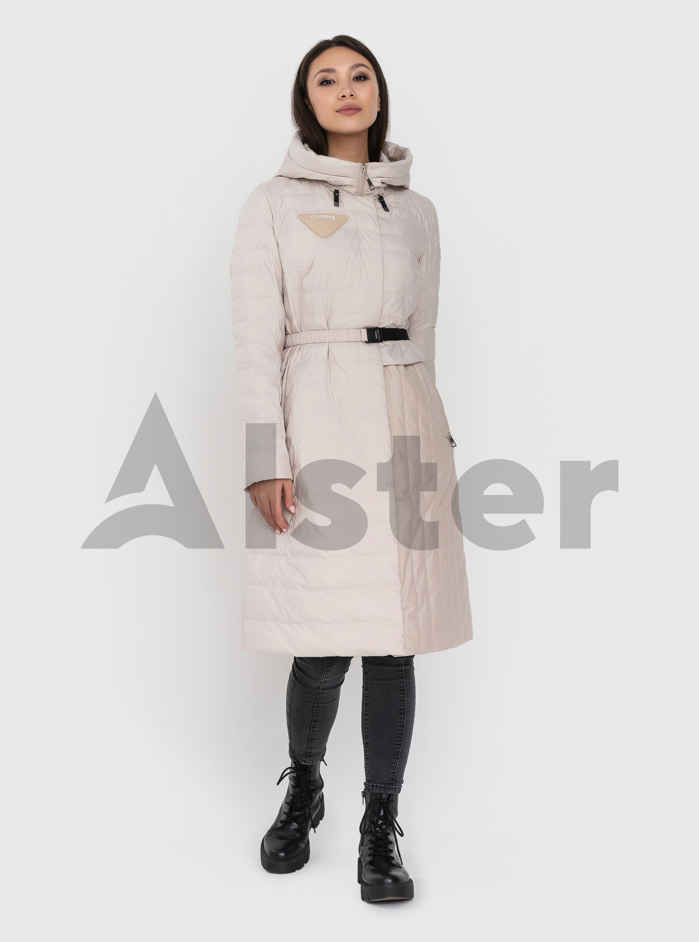 Женское демисезонное пальто Clasna Молочный 2XL (22C549CW-10): фото - Alster.ua