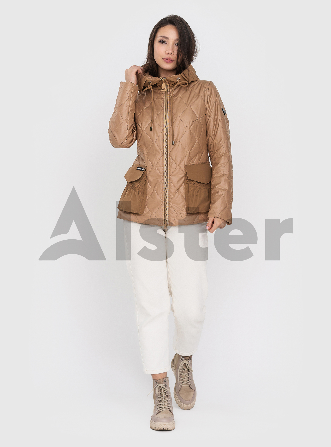 Женская стеганая куртка Clasna весна\осень Карамель 2XL (22C553CW-10): фото - Alster.ua