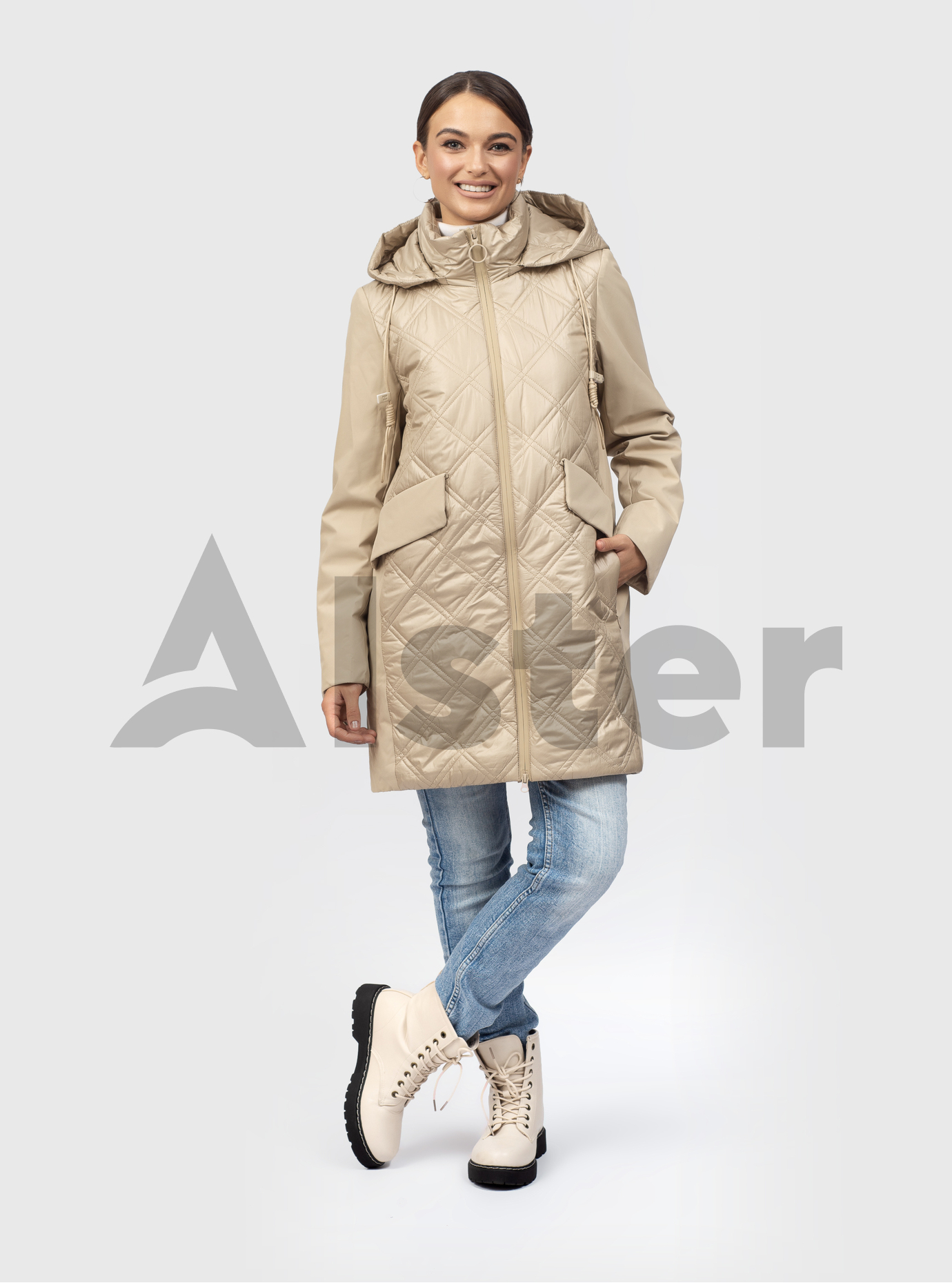 Удлиненная женская куртка Towmy 6698 Фисташковый S (TM6698-06): фото - Alster.ua