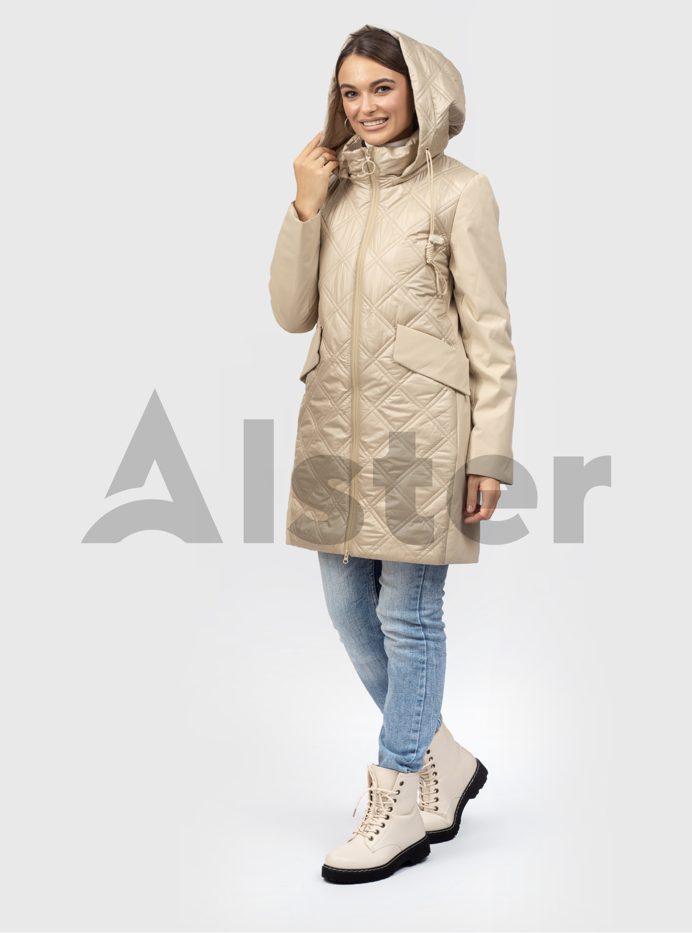 Удлиненная женская куртка Towmy 6698 Фисташковый S (TM6698-06): фото - Alster.ua