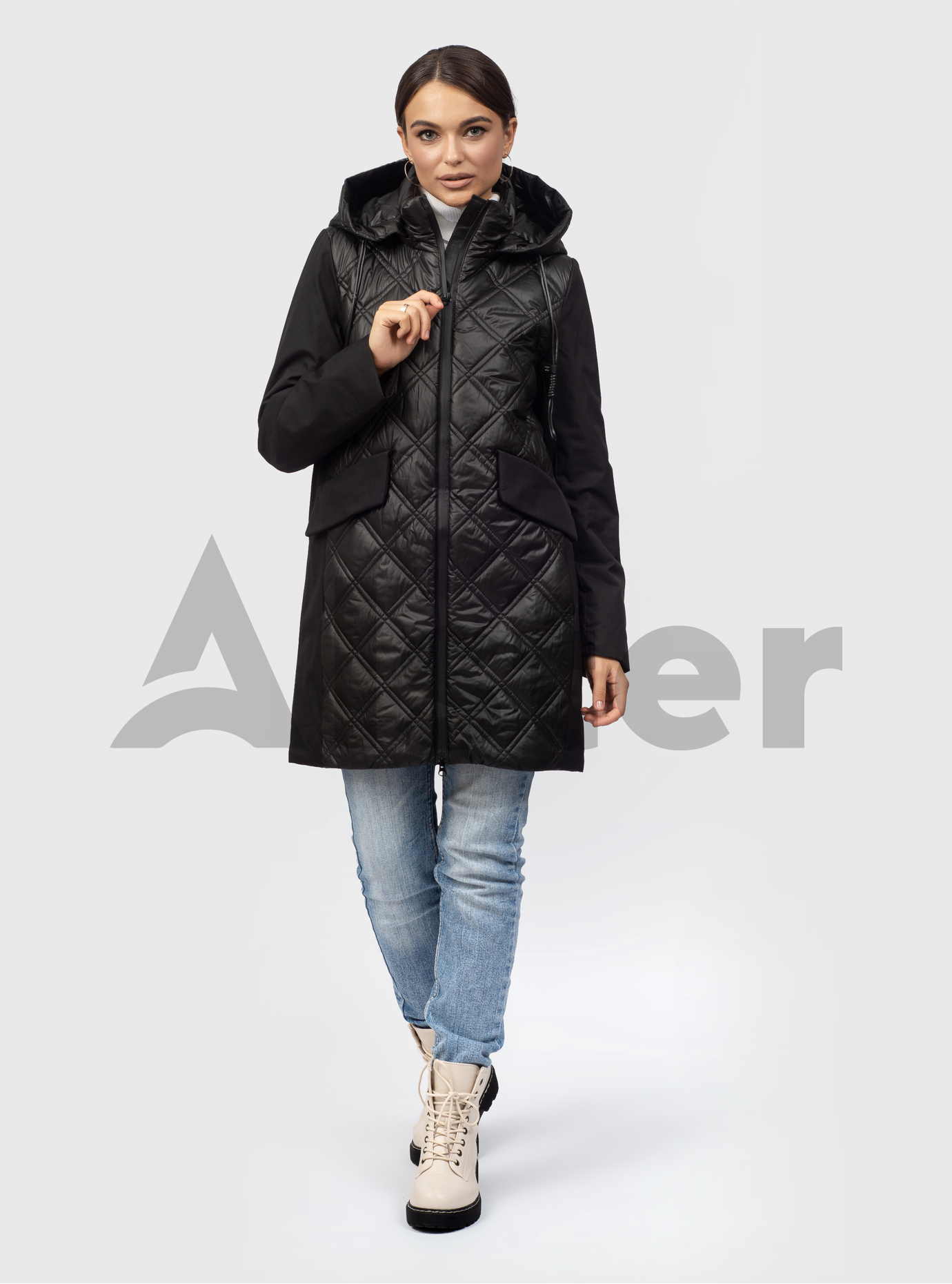 Удлиненная женская куртка Towmy 6698 Чёрный M (TM6698-02): фото - Alster.ua