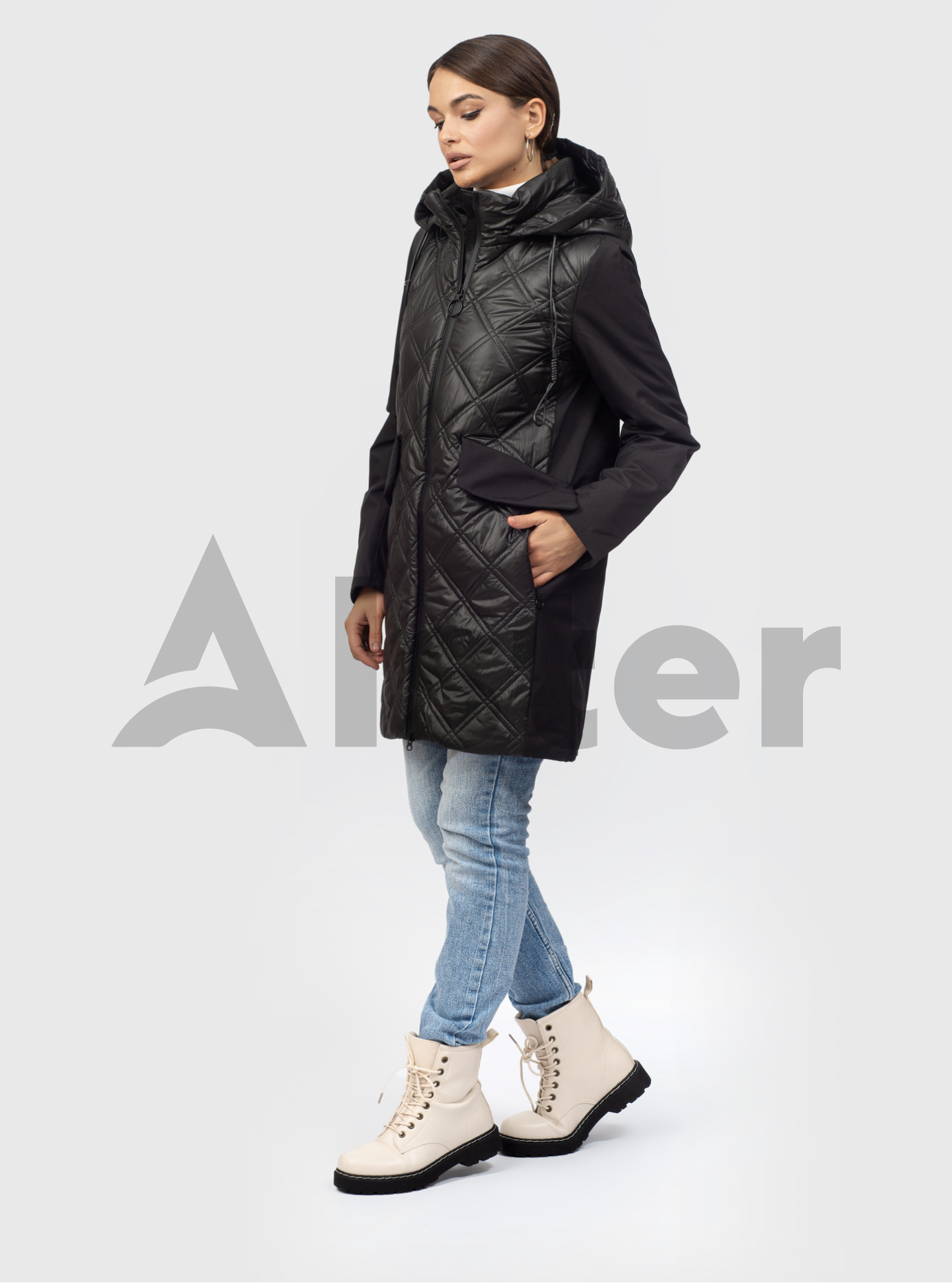 Удлиненная женская куртка Towmy 6698 Чёрный M (TM6698-02): фото - Alster.ua