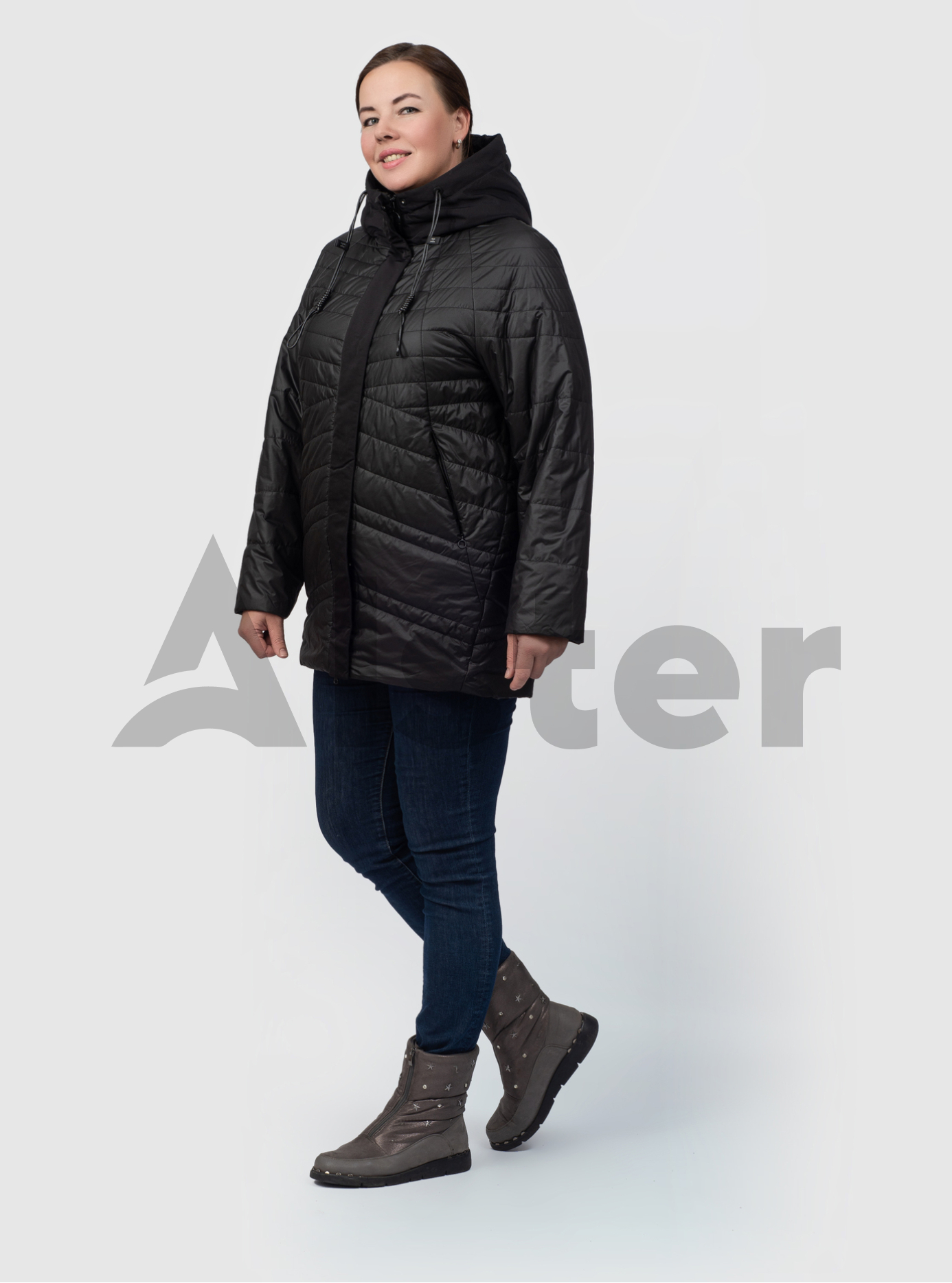 Женская куртка больших размеров Towmy 6735 Чёрный 50 (TM6735-02): фото - Alster.ua