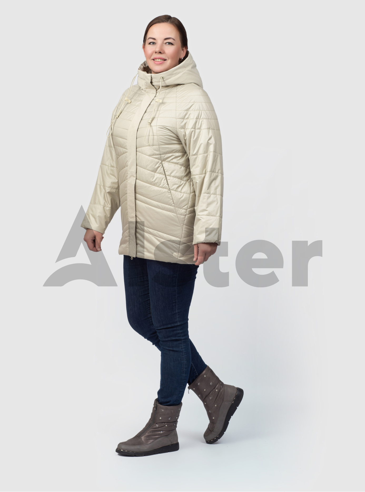 Женская куртка больших размеров Towmy 6735 Молоко 56 (TM6735-11): фото - Alster.ua