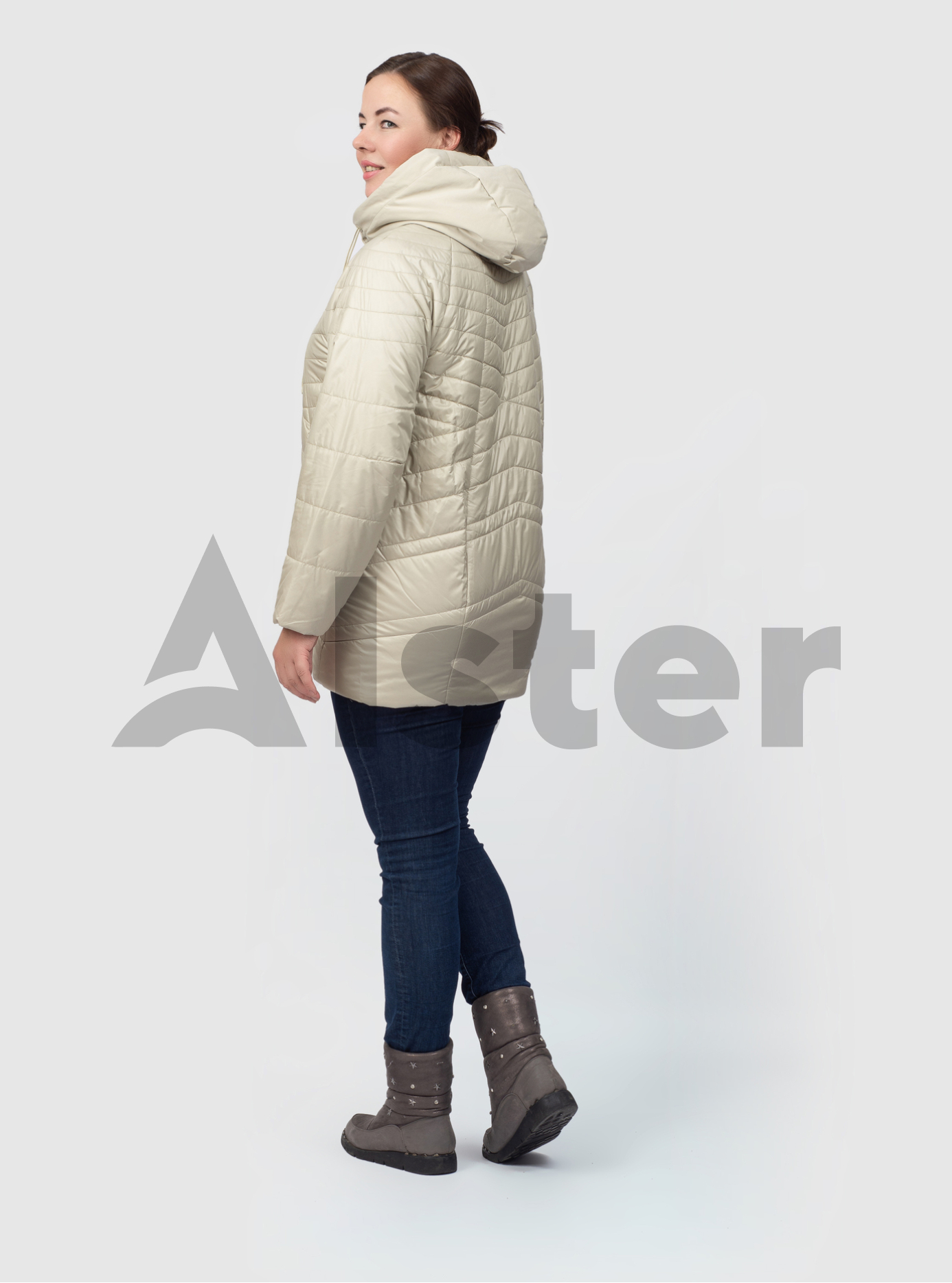 Женская куртка больших размеров Towmy 6735 Молоко 56 (TM6735-11): фото - Alster.ua