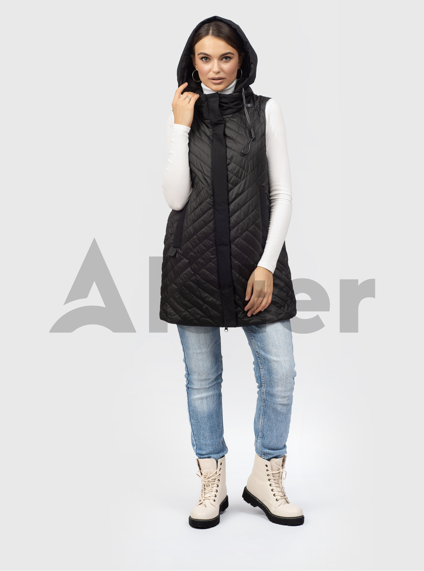 Женский удлиненный жилет Towmy 6739 Чёрный 2XL (TM6739-05): фото - Alster.ua