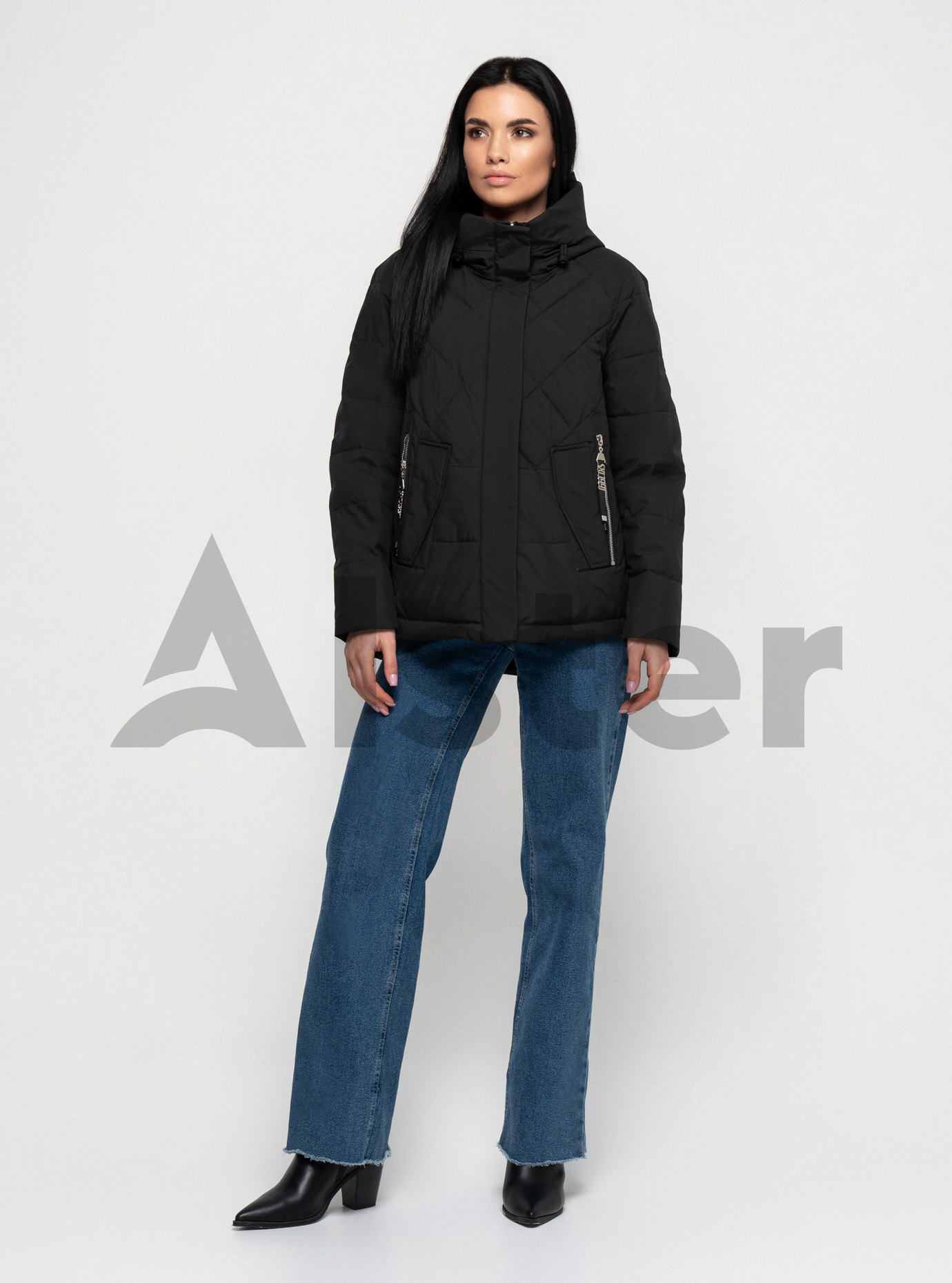 Короткая демисезонная женская куртка 22205 Meajiateer Чёрный S (MJ22205-01): фото - Alster.ua