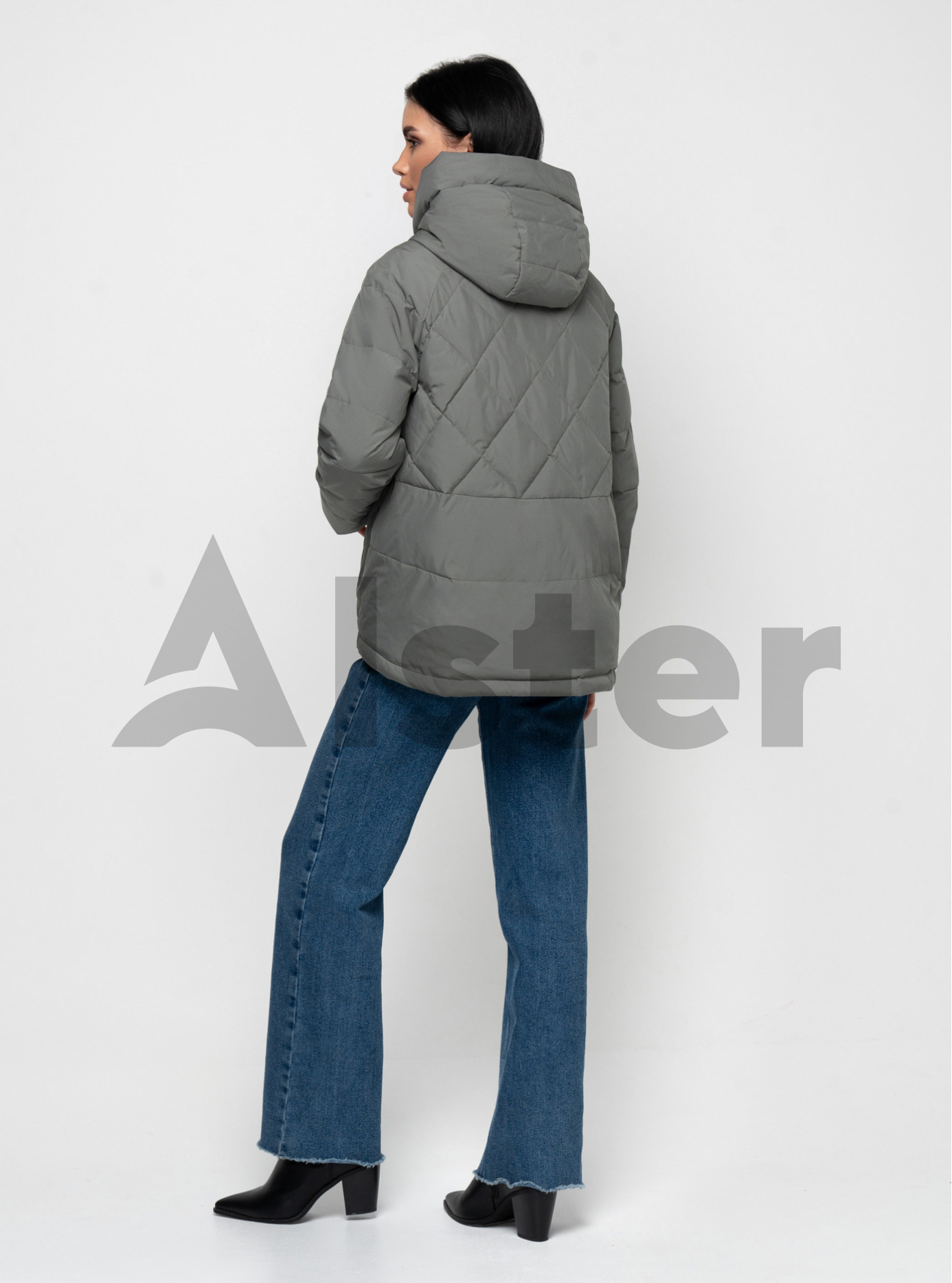 Короткая демисезонная женская куртка 22205 Meajiateer Серо-зелёный XL (MJ22205-14): фото - Alster.ua