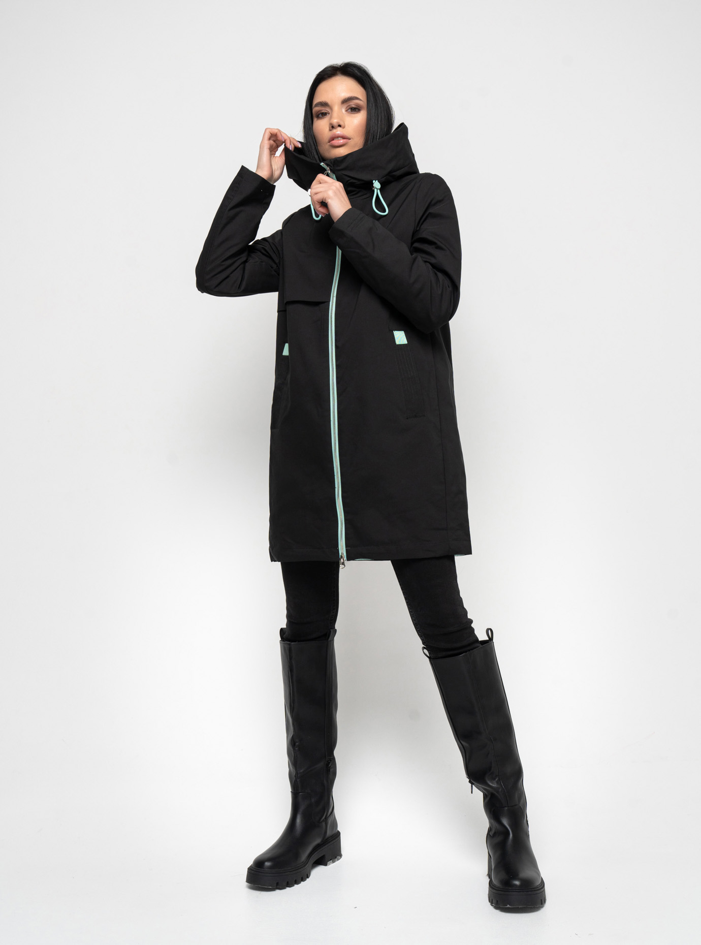 Удлинённая куртка весна/осень 985 Olanmear Чёрный M (OLN985-02): фото - Alster.ua