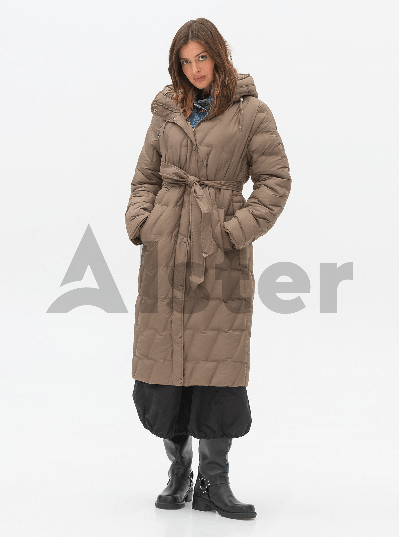 Длинное стёганное пальто 107 Snow Owl Чёрный 2XL (24C107-1-03): фото - Alster.ua