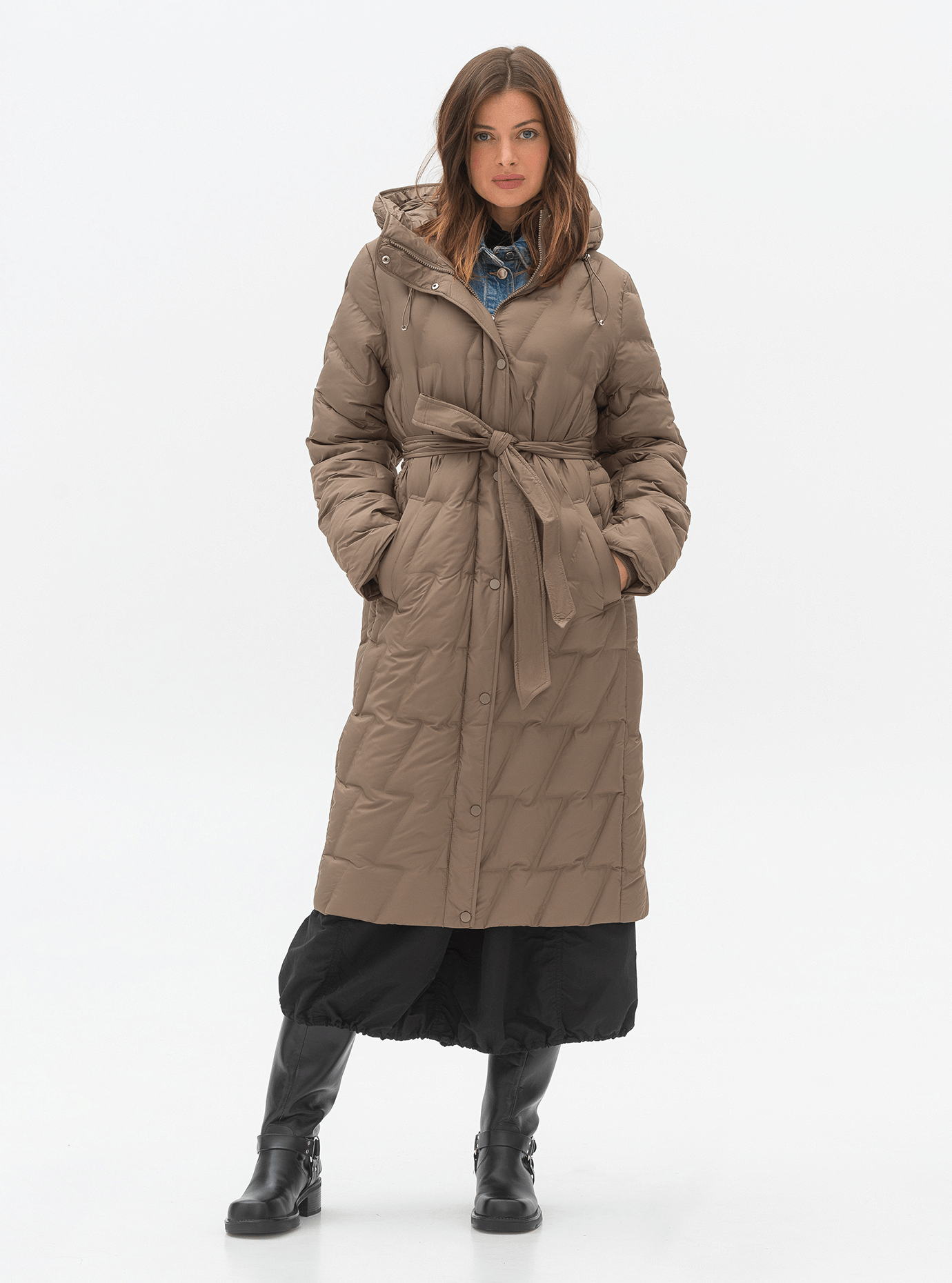 Длинное стёганное пальто 107 Snow Owl Чёрный 3XL (24C107-1-04): фото - Alster.ua