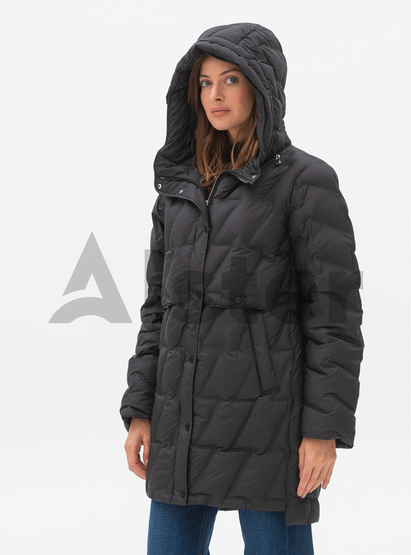 Женская куртка 109 Snow Owl средней длины Чёрный 2XL (24C109-05): фото - Alster.ua