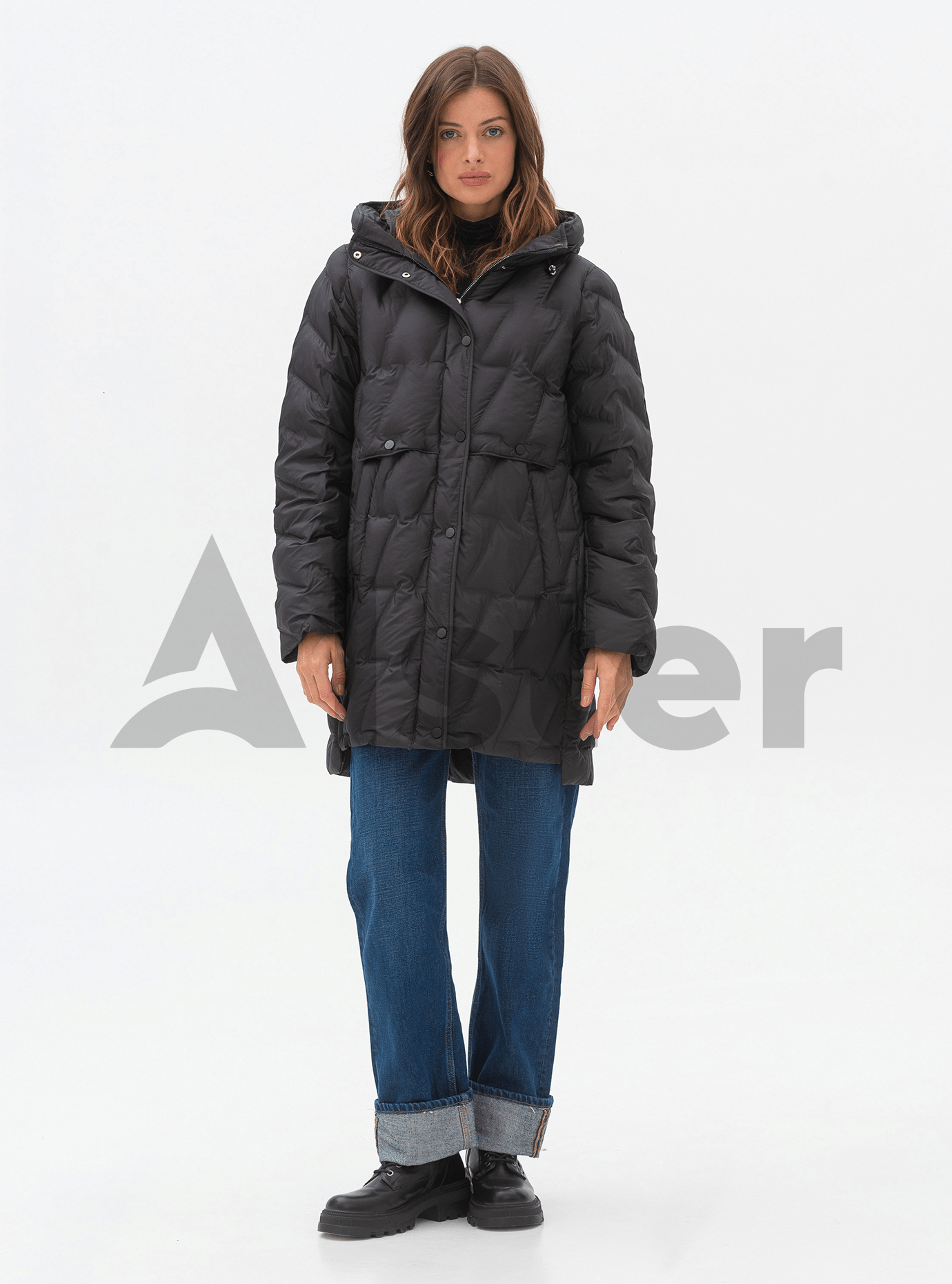 Женская куртка 109 Snow Owl средней длины Чёрный 2XL (24C109-05): фото - Alster.ua