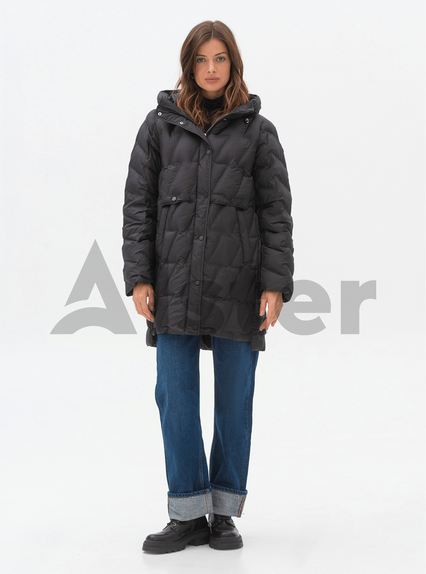 Женская куртка 109 Snow Owl средней длины Чёрный XL (24C109-1-02): фото - Alster.ua