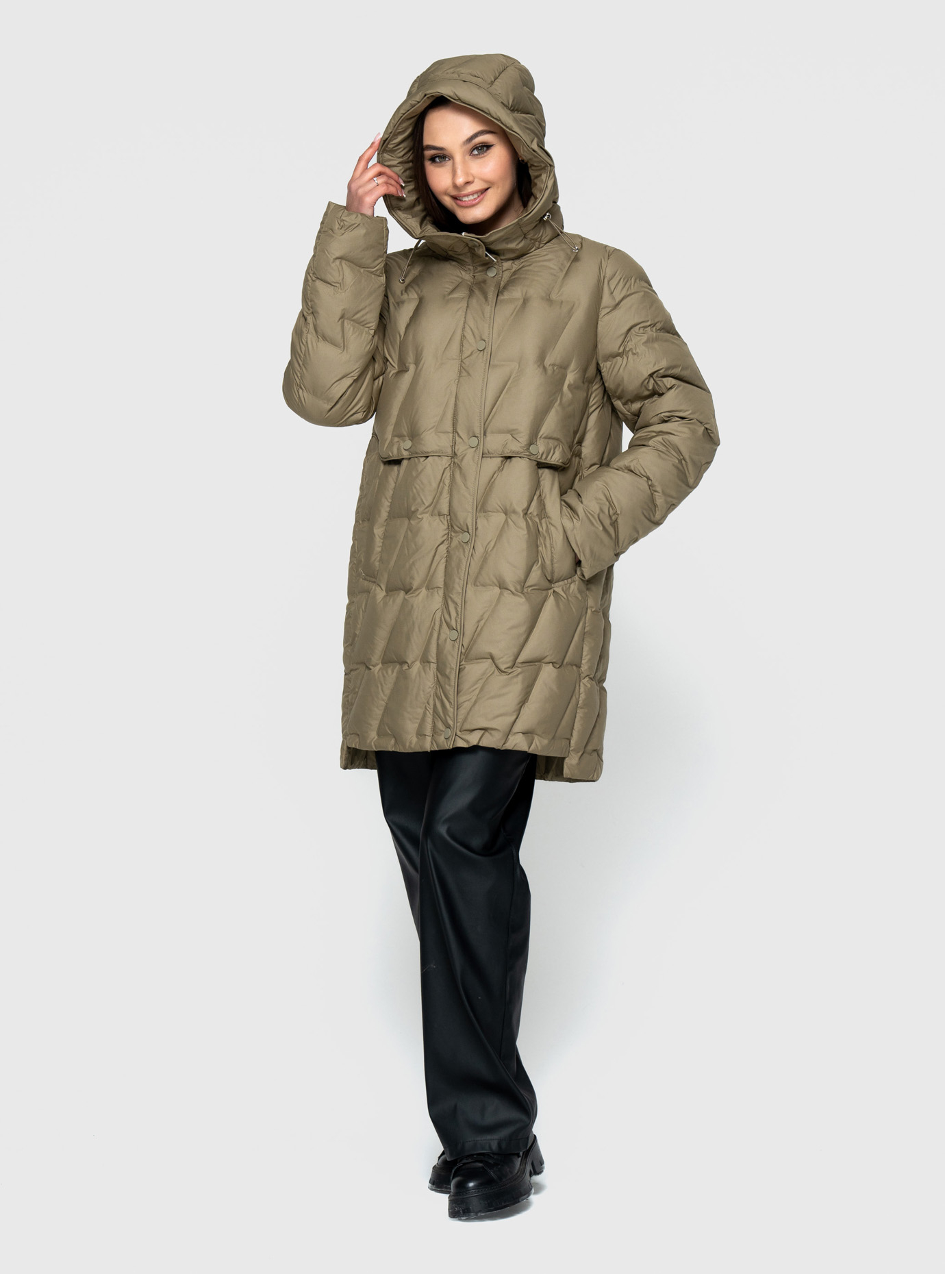 Женская куртка 109 Snow Owl средней длины Хаки L (24C109-08): фото - Alster.ua