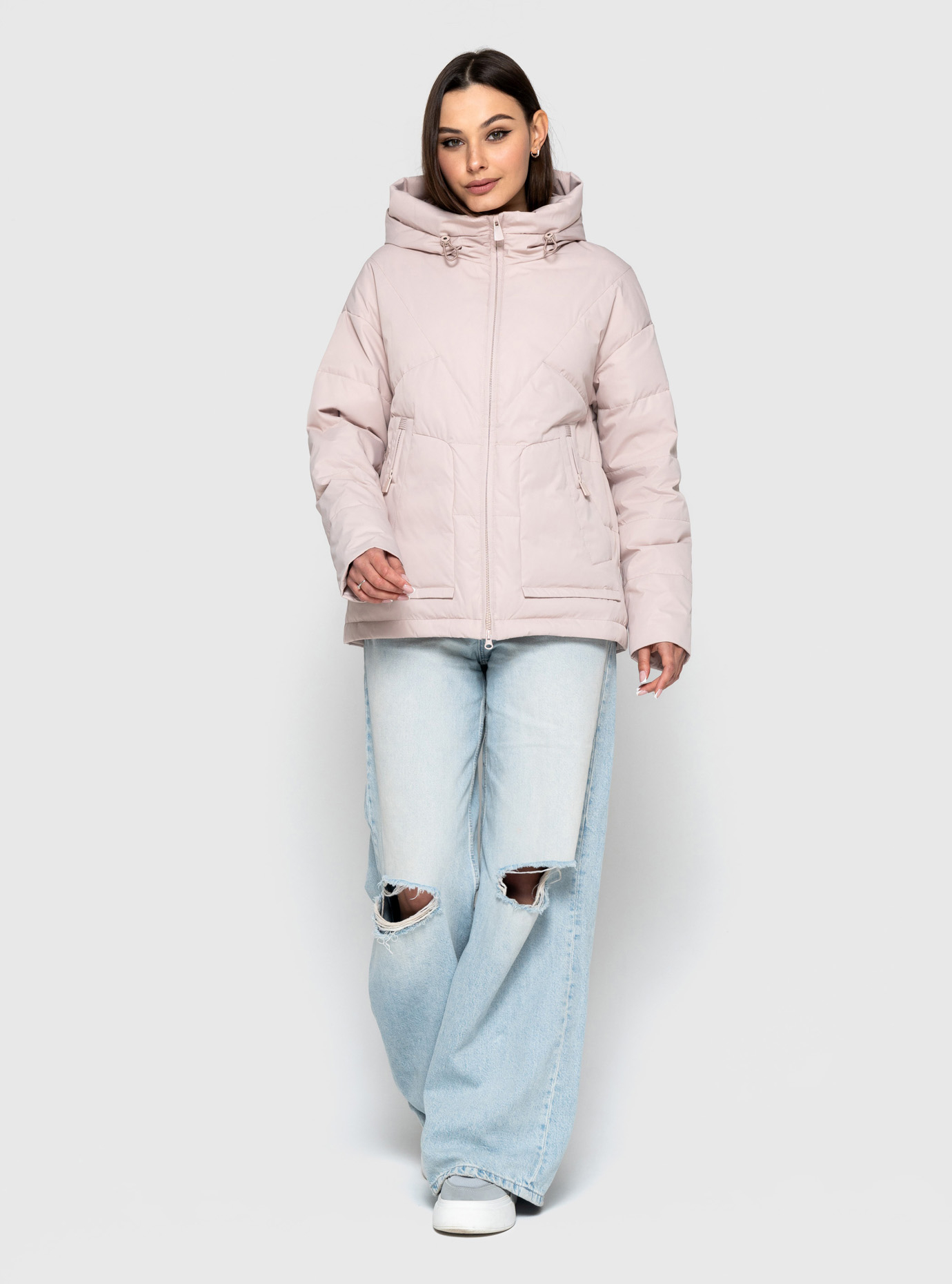 Короткая женская демисезонная куртка Meajiateer 2506 Голубой M (MJ2506-17): фото - Alster.ua