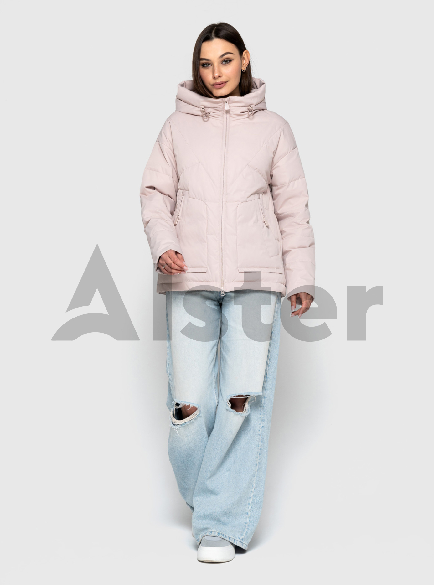 Короткая женская демисезонная куртка Meajiateer 2506 Пудровый L (MJ2506-03): фото - Alster.ua