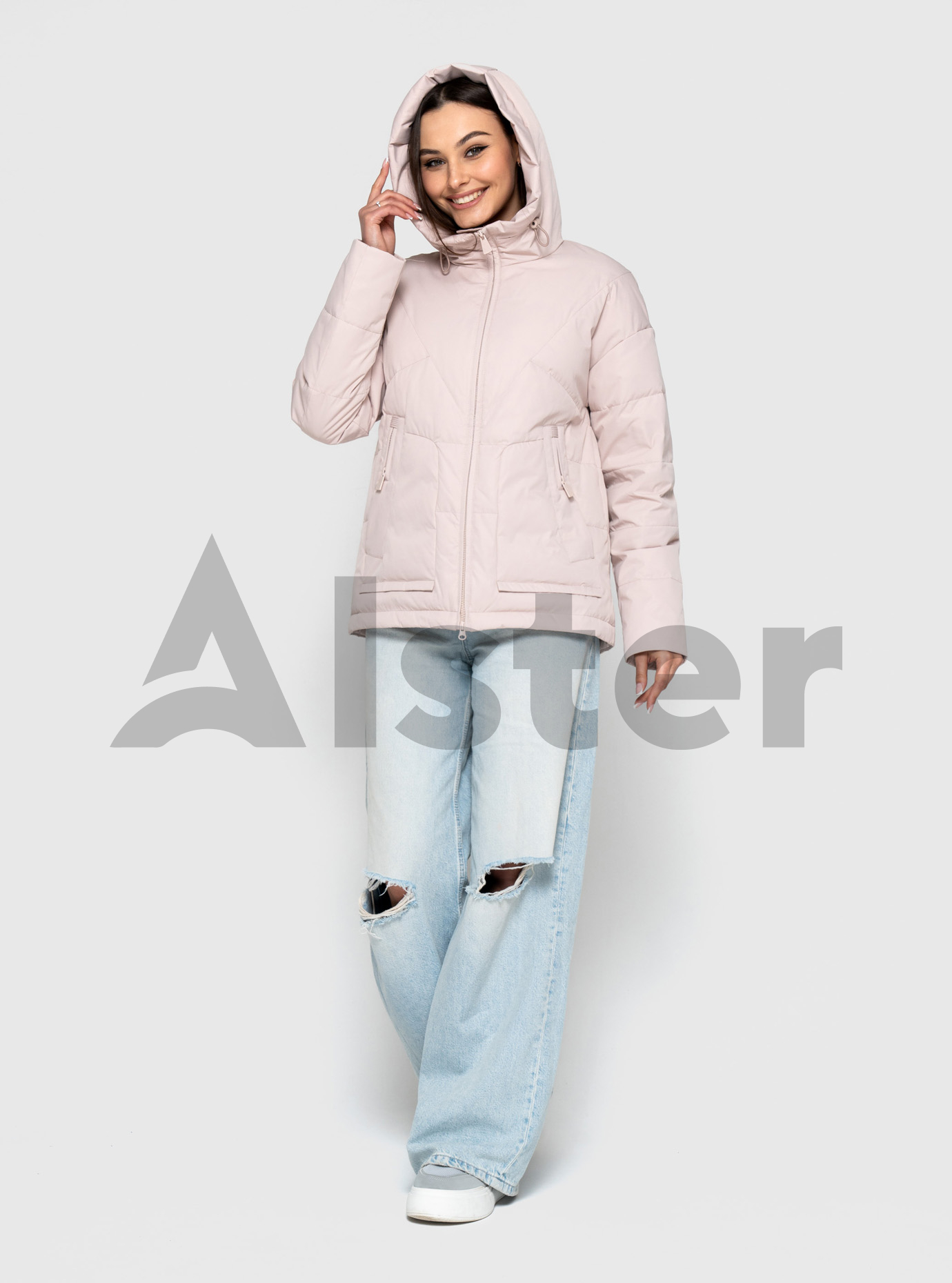 Короткая женская демисезонная куртка Meajiateer 2506 Пудровый L (MJ2506-03): фото - Alster.ua