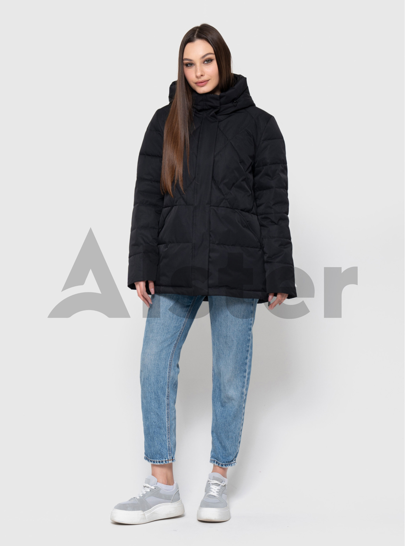 Женская демисезонная куртка Meajiateer 2557 (большие размеры) Чёрный 5XL (MJ2557-17): фото - Alster.ua