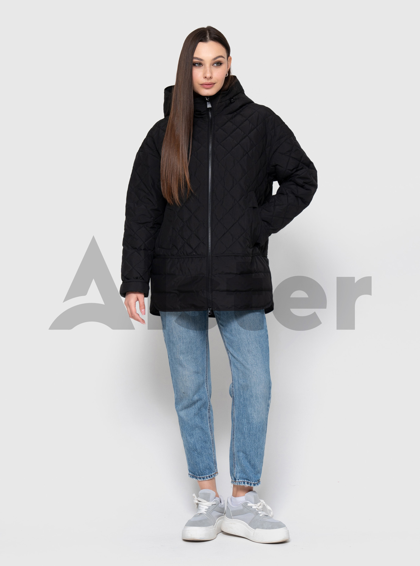 Женская демисезонная куртка Meajiateer 2562 (большие размеры) Чёрный 6XL (MJ2562-06): фото - Alster.ua