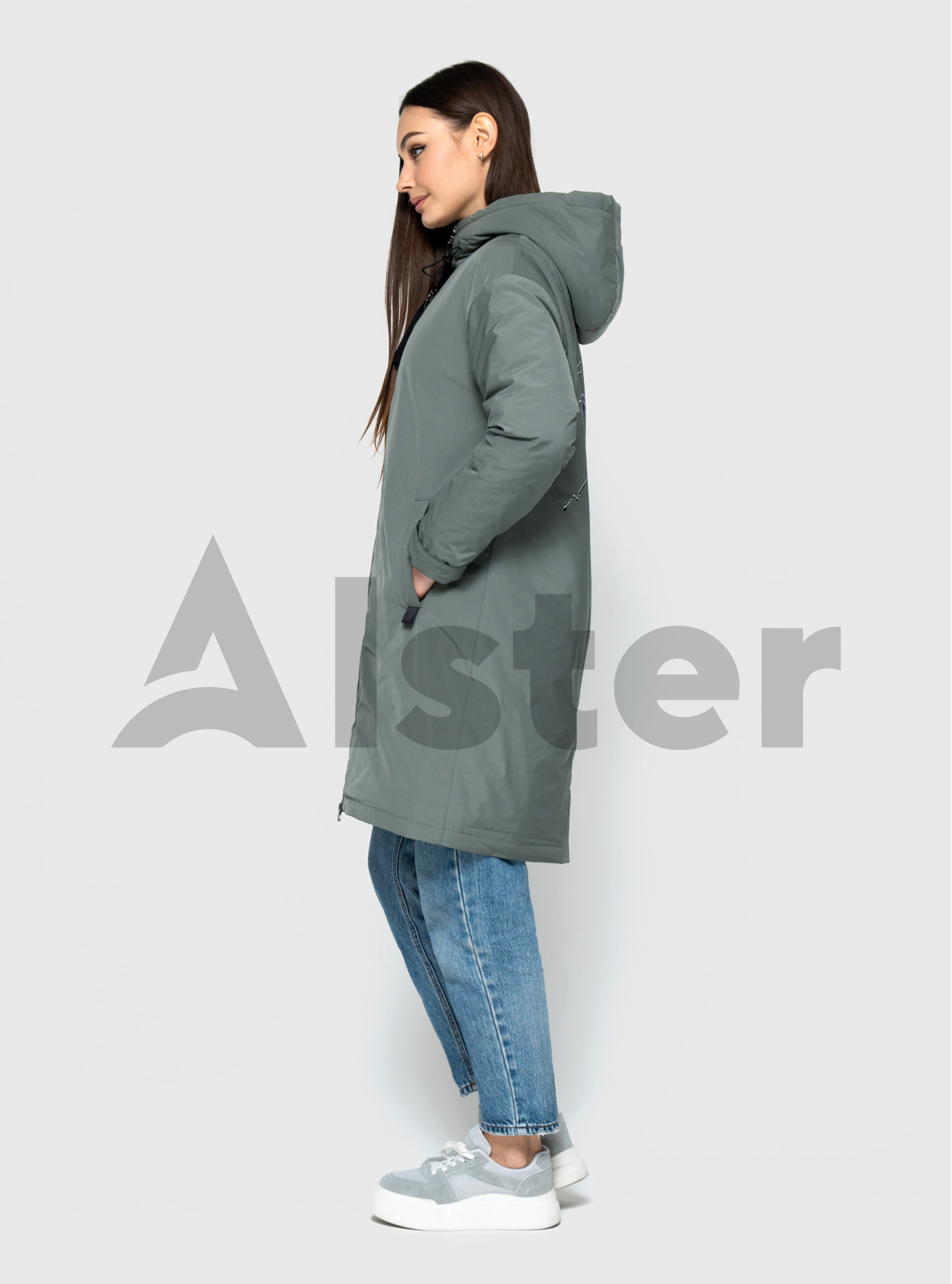 Удлинённая женская куртка 24839 Morango Серо-зелёный 50 (M24839-15): фото - Alster.ua