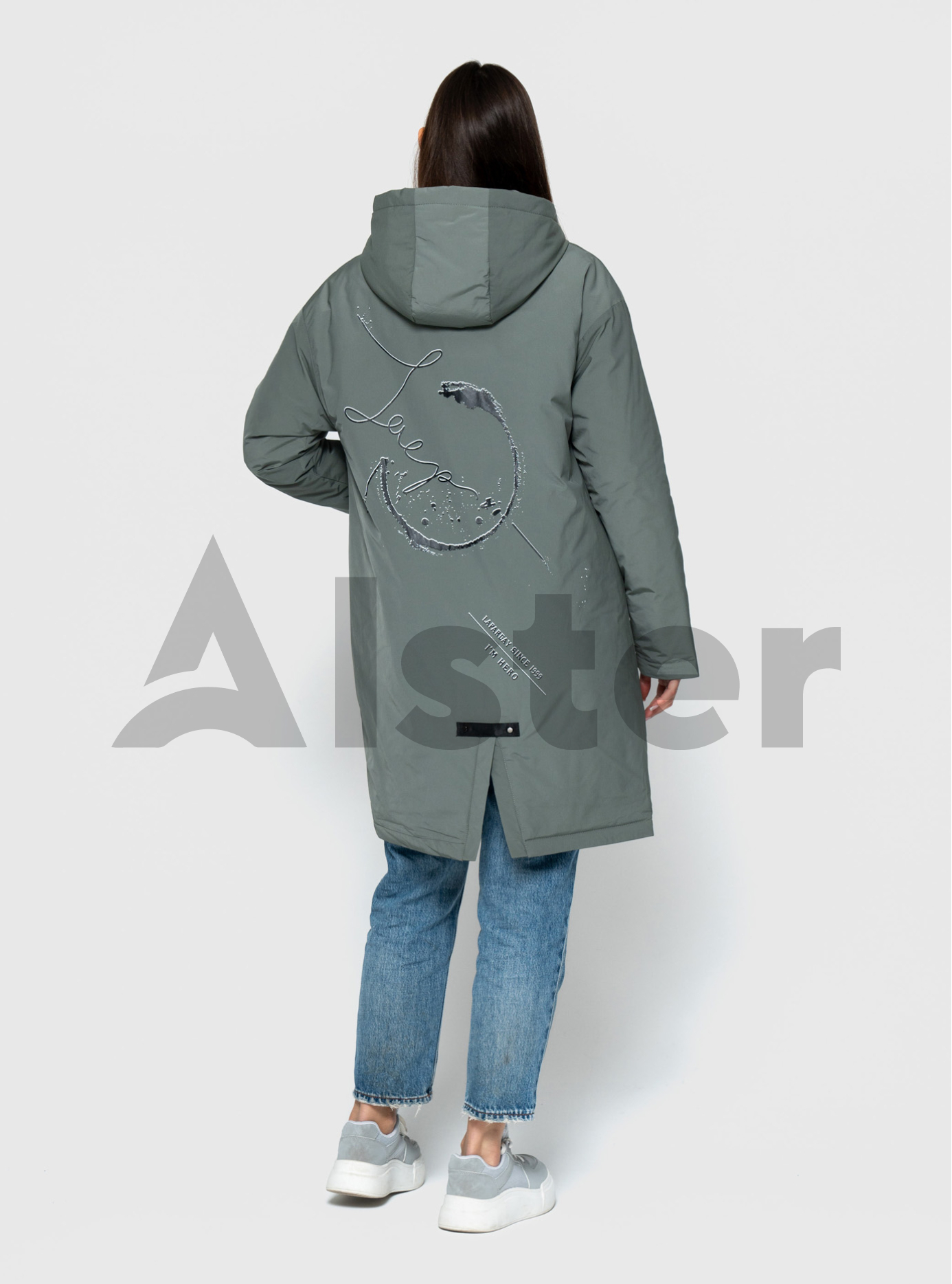 Удлинённая женская куртка 24839 Morango Серо-зелёный 50 (M24839-15): фото - Alster.ua