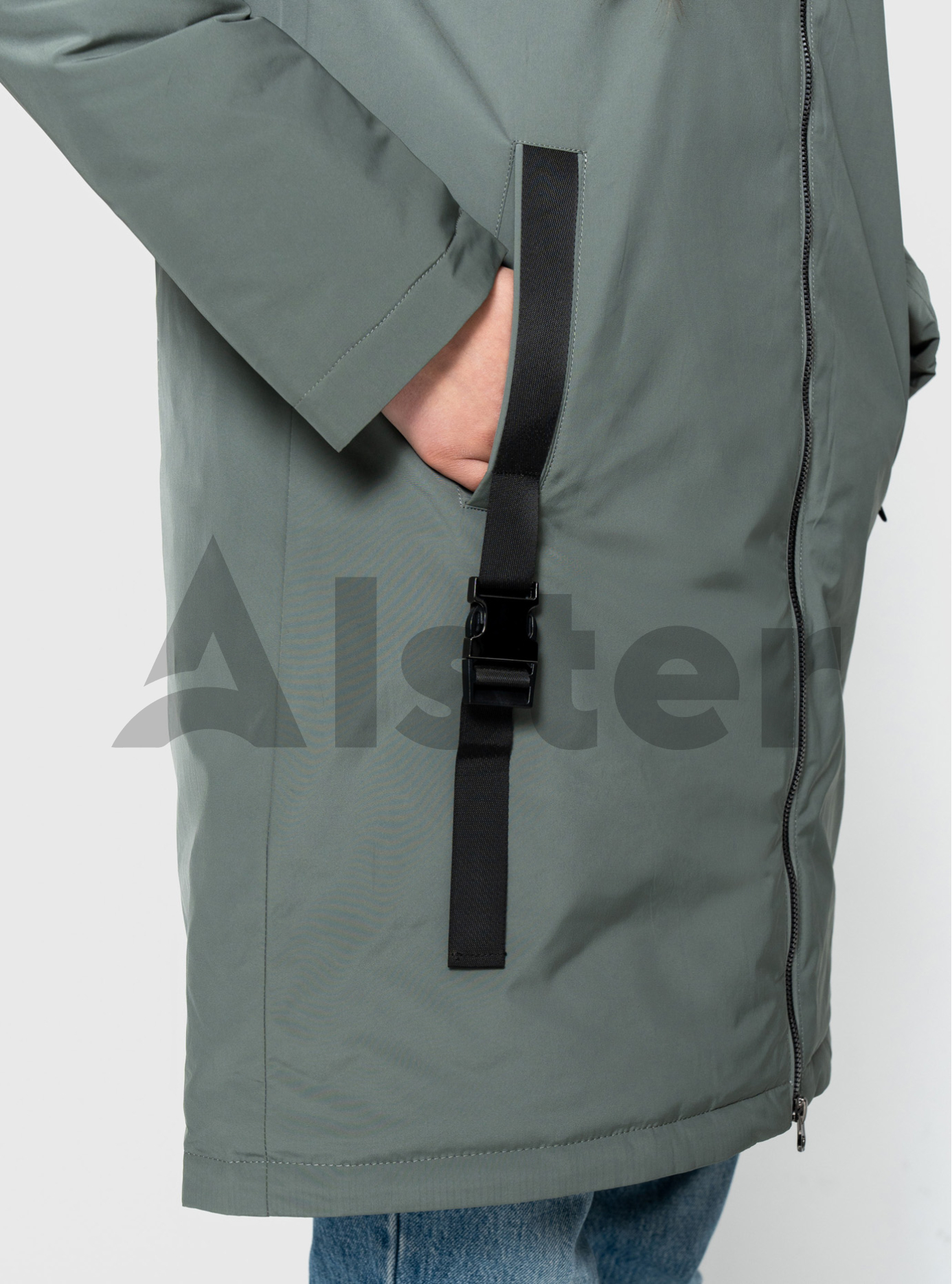 Удлинённая женская куртка 24839 Morango Серо-зелёный 50 (M24839-15): фото - Alster.ua