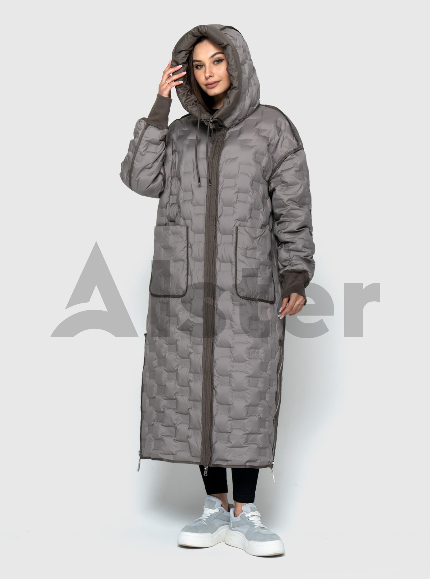 Длинное двустороннее женское пальто 8915 Morango Тёмно-серый 56 (M8915-18): фото - Alster.ua