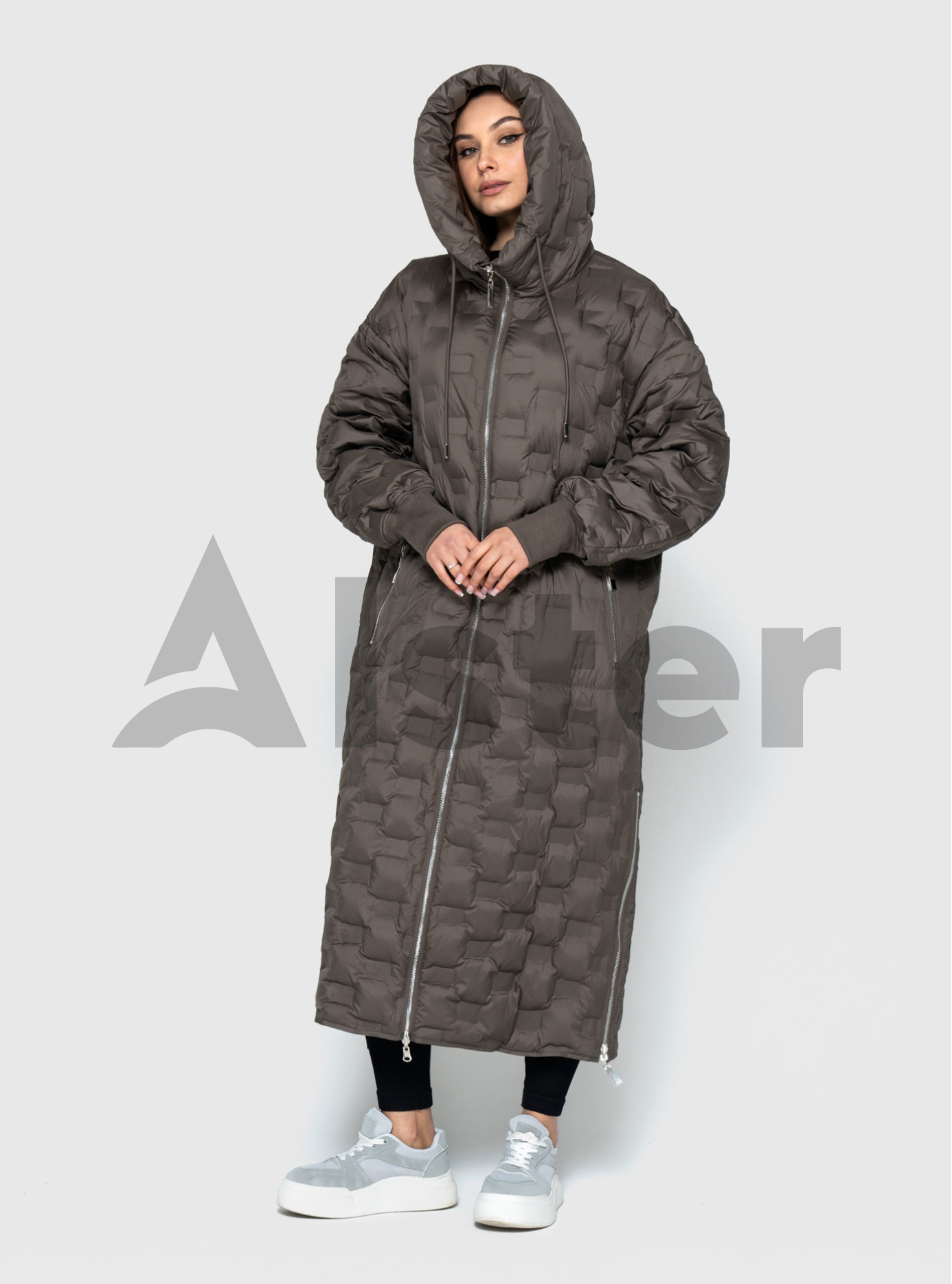 Довге двосторонне жіноче пальто 8915 Morango Темно-сірий 52 (M8915-14): фото - Alster.ua