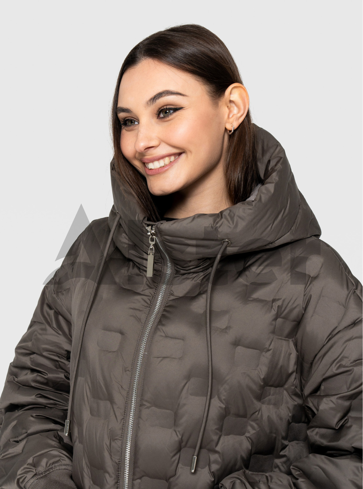 Длинное двустороннее женское пальто 8915 Morango Тёмно-серый 56 (M8915-18): фото - Alster.ua