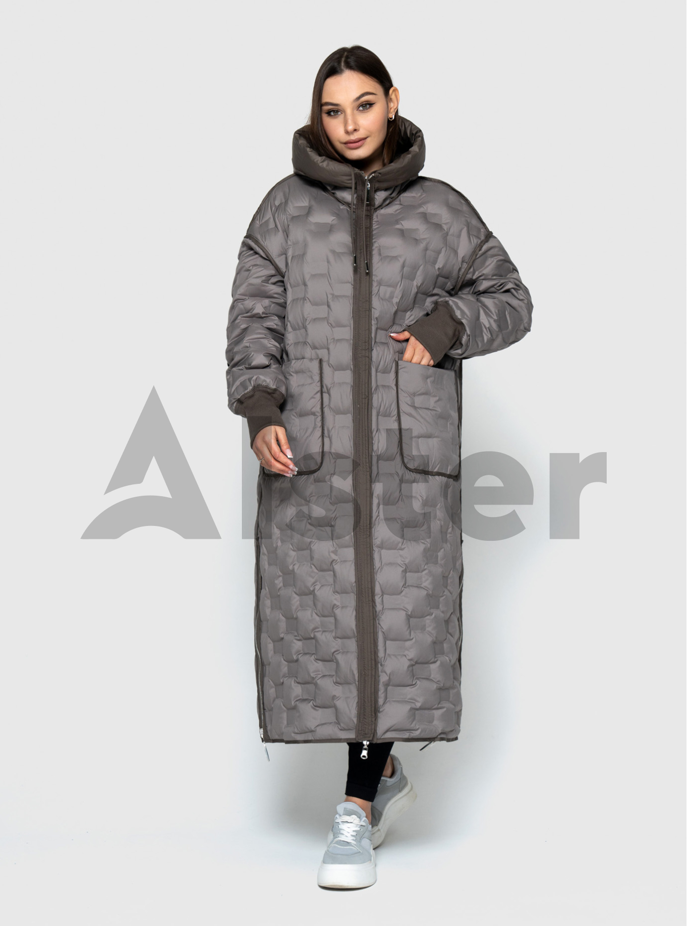 Длинное двустороннее женское пальто 8915 Morango Тёмно-серый 56 (M8915-18): фото - Alster.ua