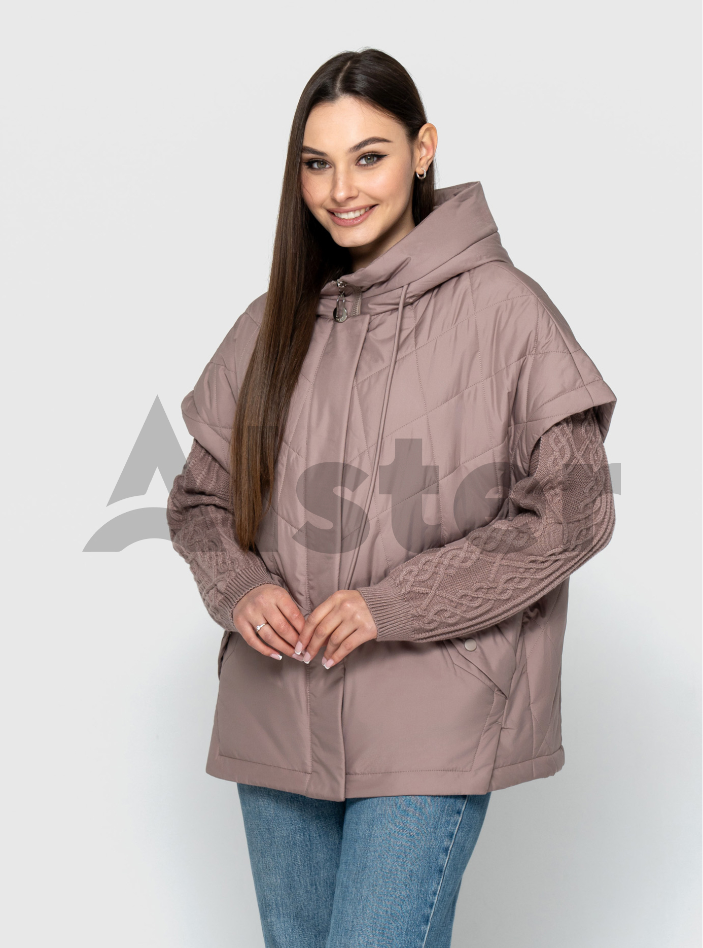 Демисезонная женская куртка-трансформер 5236 Визон 50 (QP5236-13): фото - Alster.ua