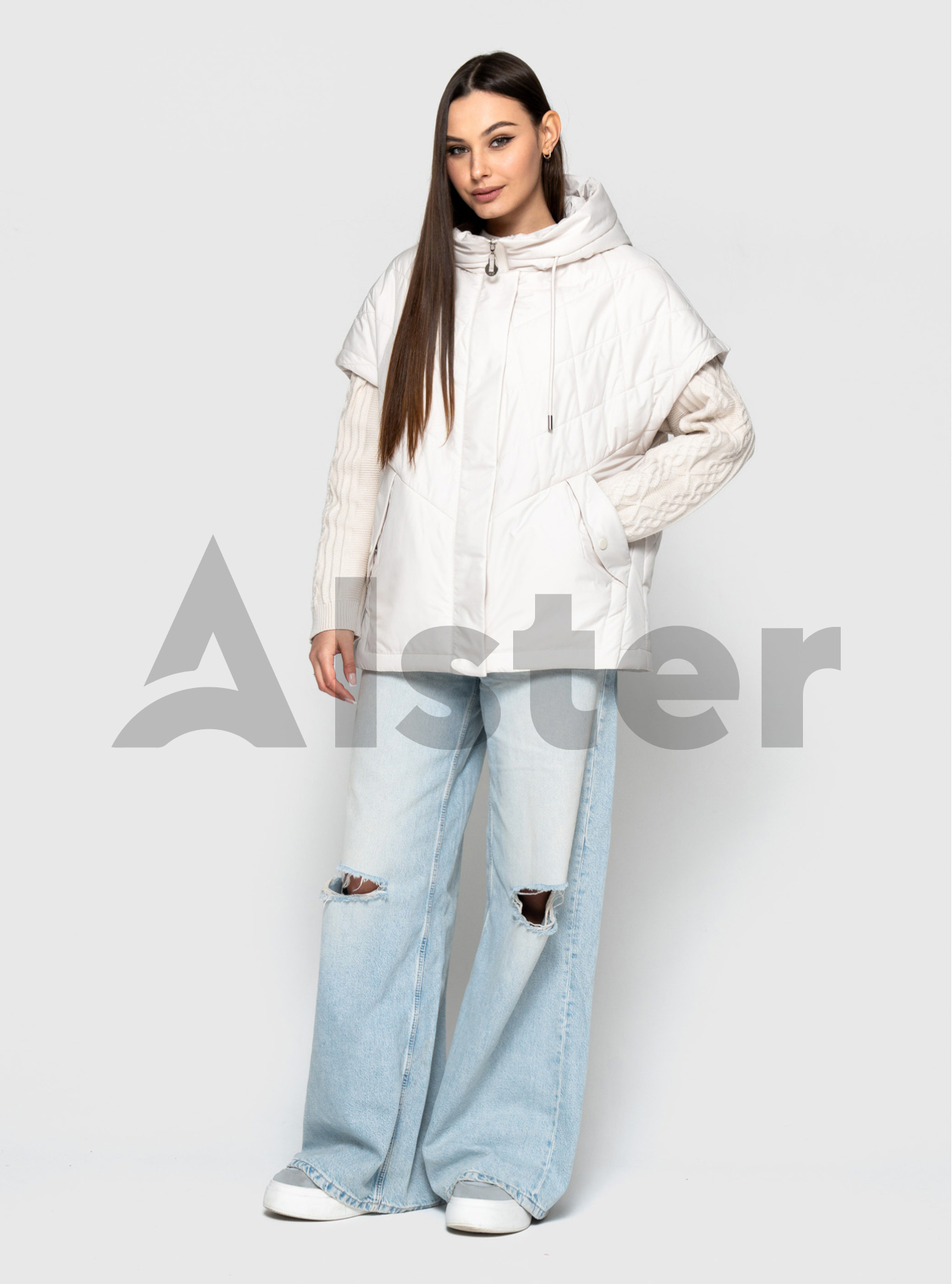 Демисезонная женская куртка-трансформер 5236 Молоко 54 (QP5236-05): фото - Alster.ua