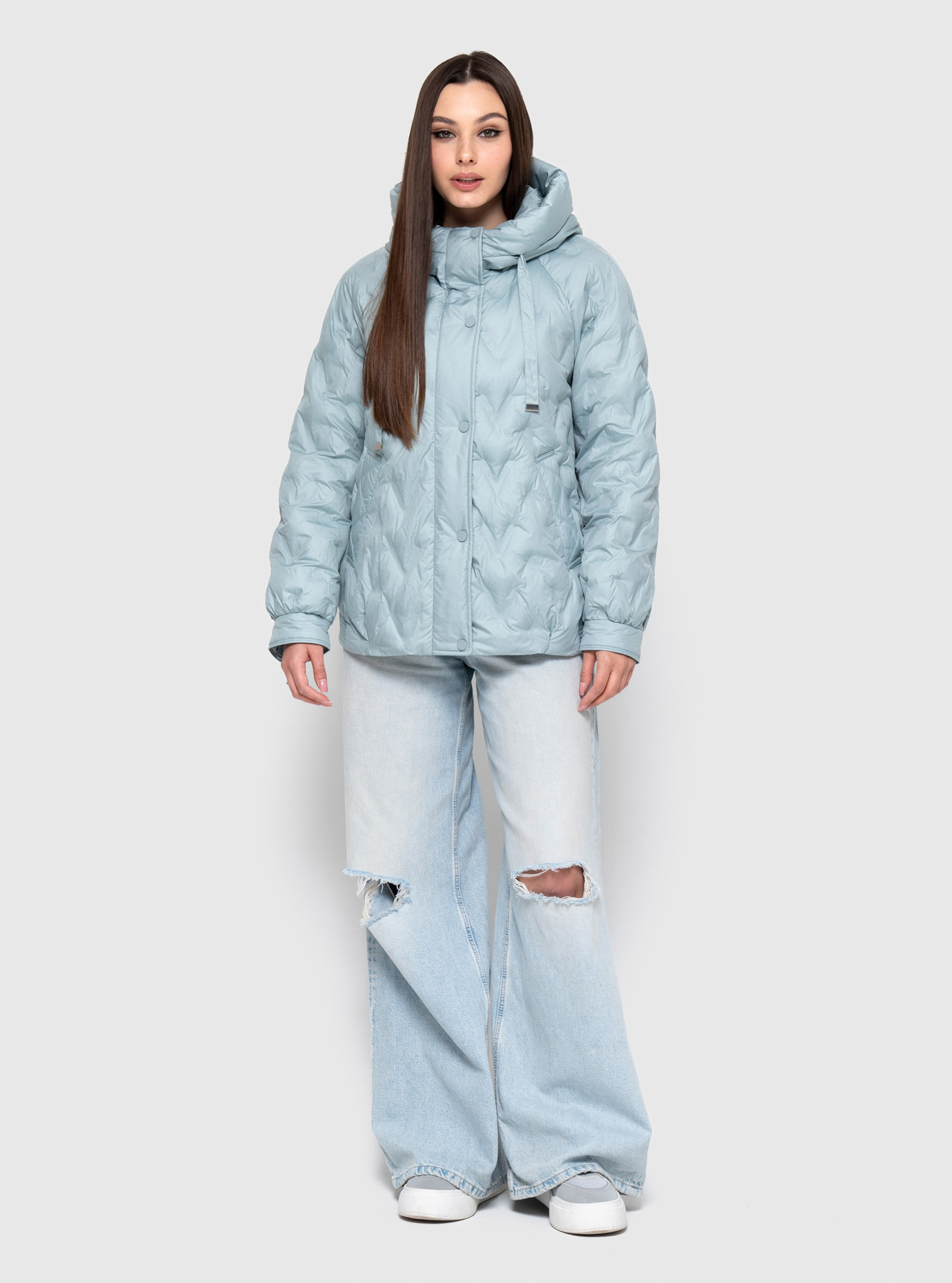 Короткая женская куртка 25C666 Snow Owl весна/осень Бирюзовый XL (25C666-08): фото - Alster.ua