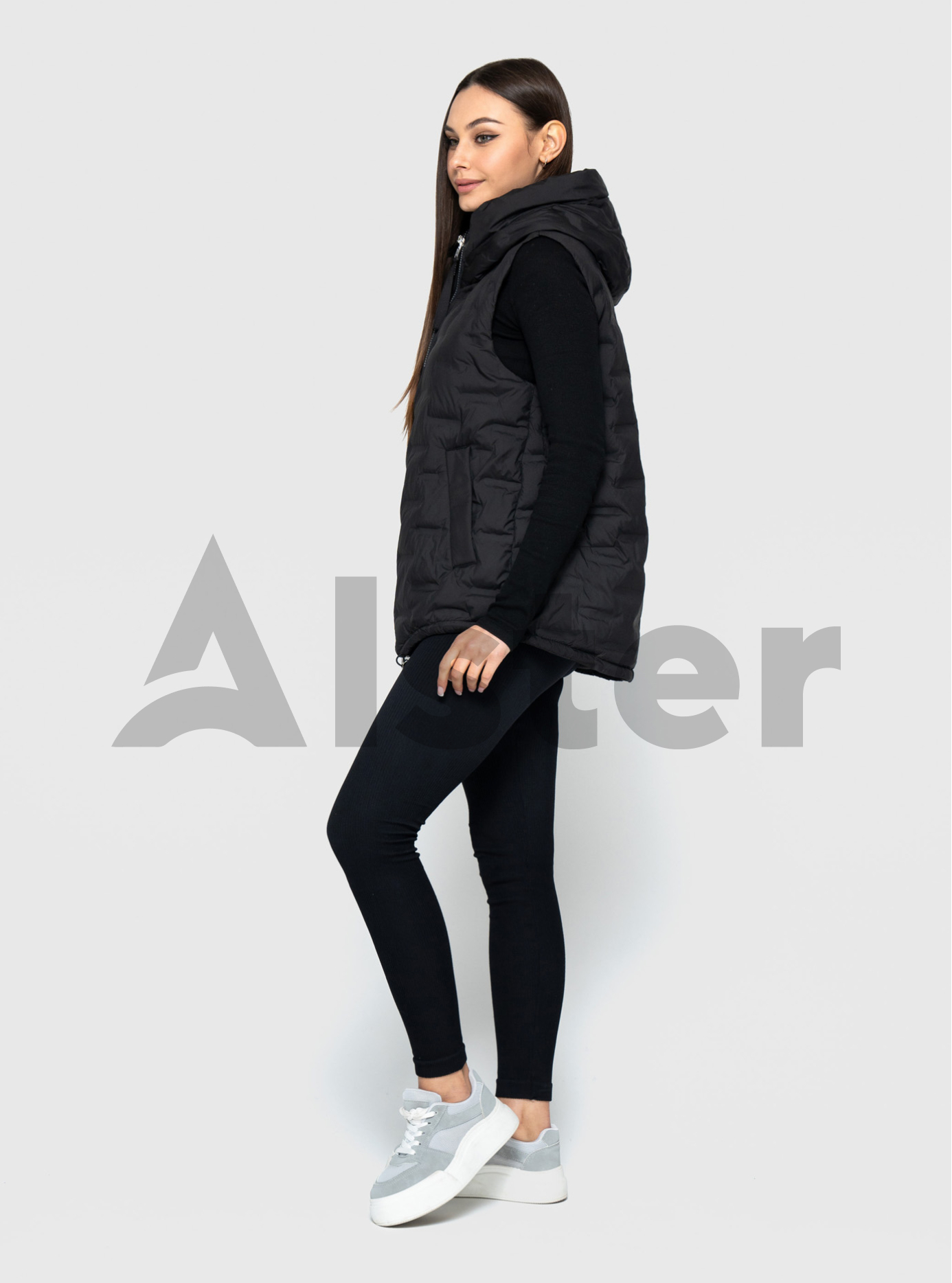 Женский жилет 2531 Visdeer капюшоном Чёрный XL (VS2531-05): фото - Alster.ua