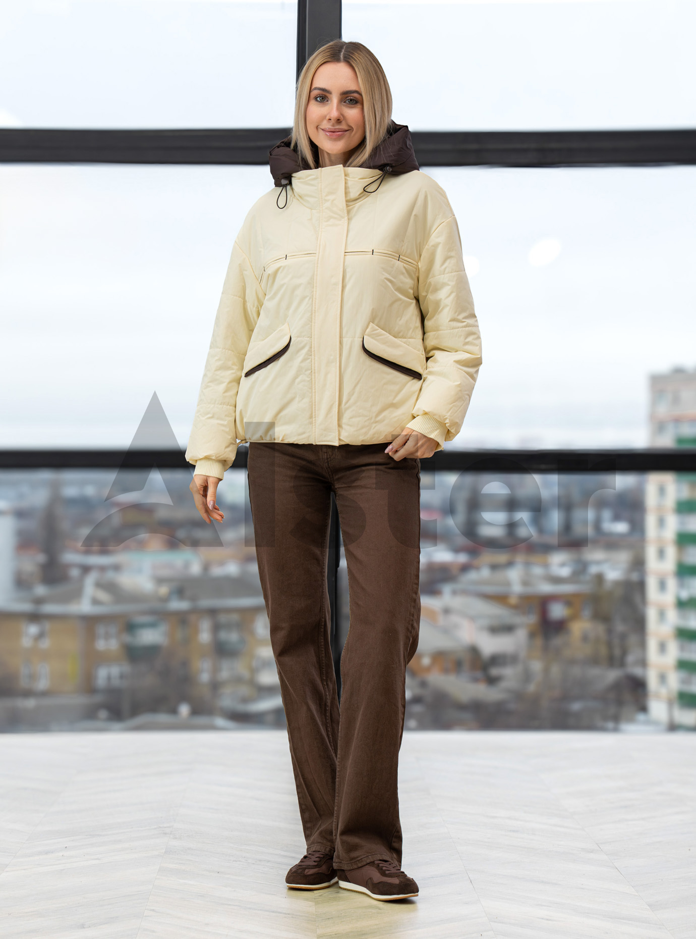 Женская демисезонная куртка Meajiateer 27MJ6607 Светлый желтый S (27MJ6607-11): фото - Alster.ua