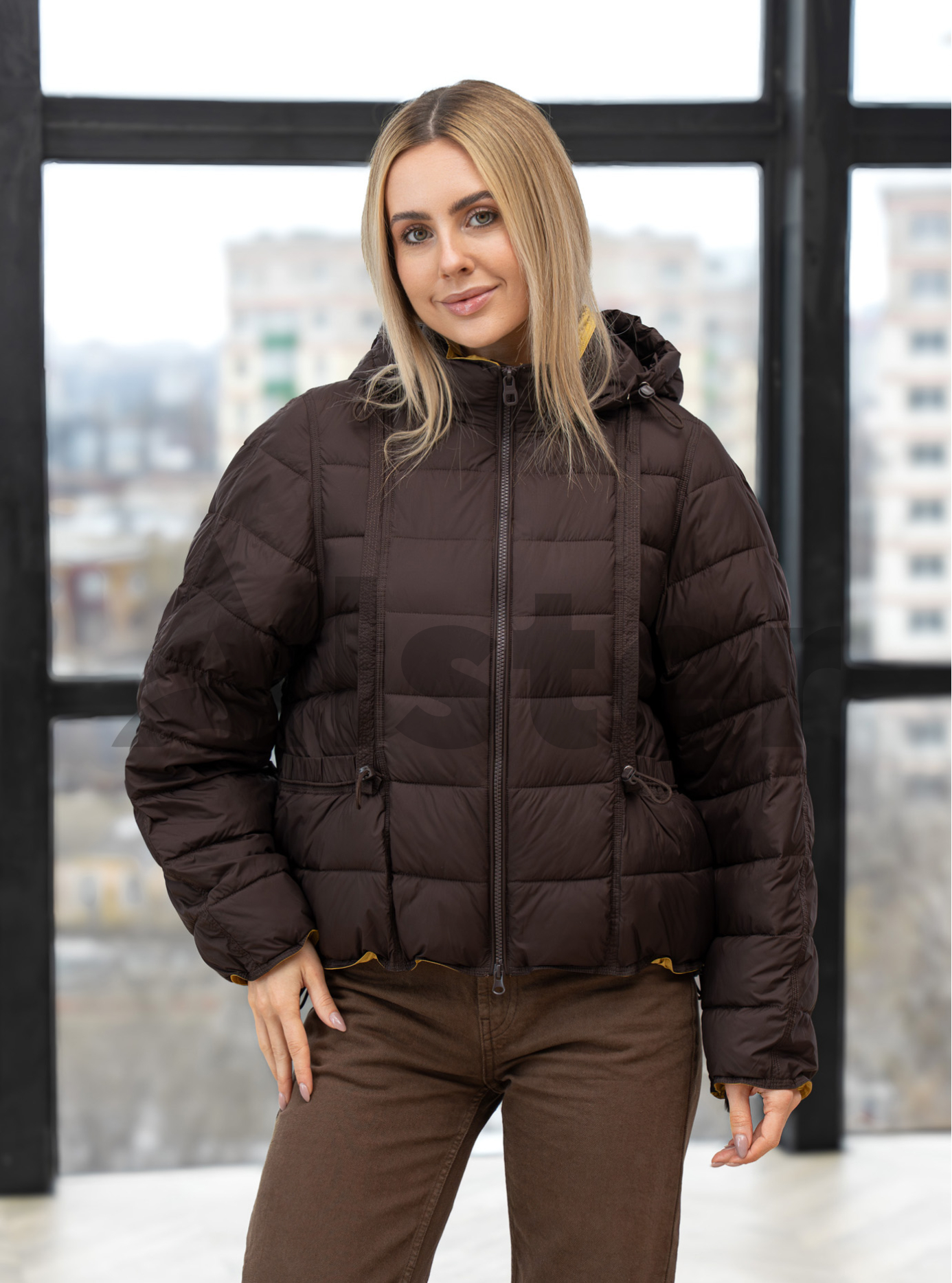 Женская куртка оверсайз Meajiateer 27MJ6608 Шоколадный L (27MJ6608-19): фото - Alster.ua