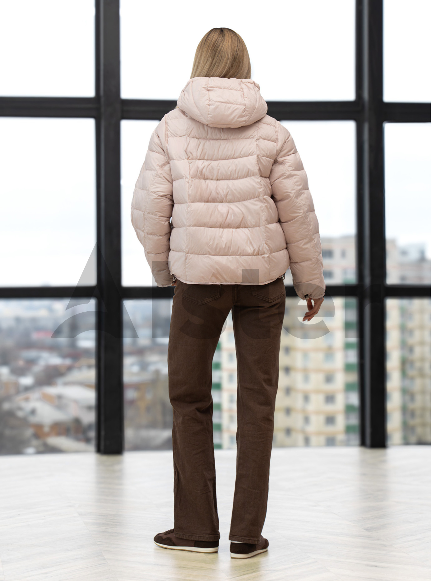 Женская куртка оверсайз Meajiateer 27MJ6608 Пудровый S (27MJ6608-13): фото - Alster.ua