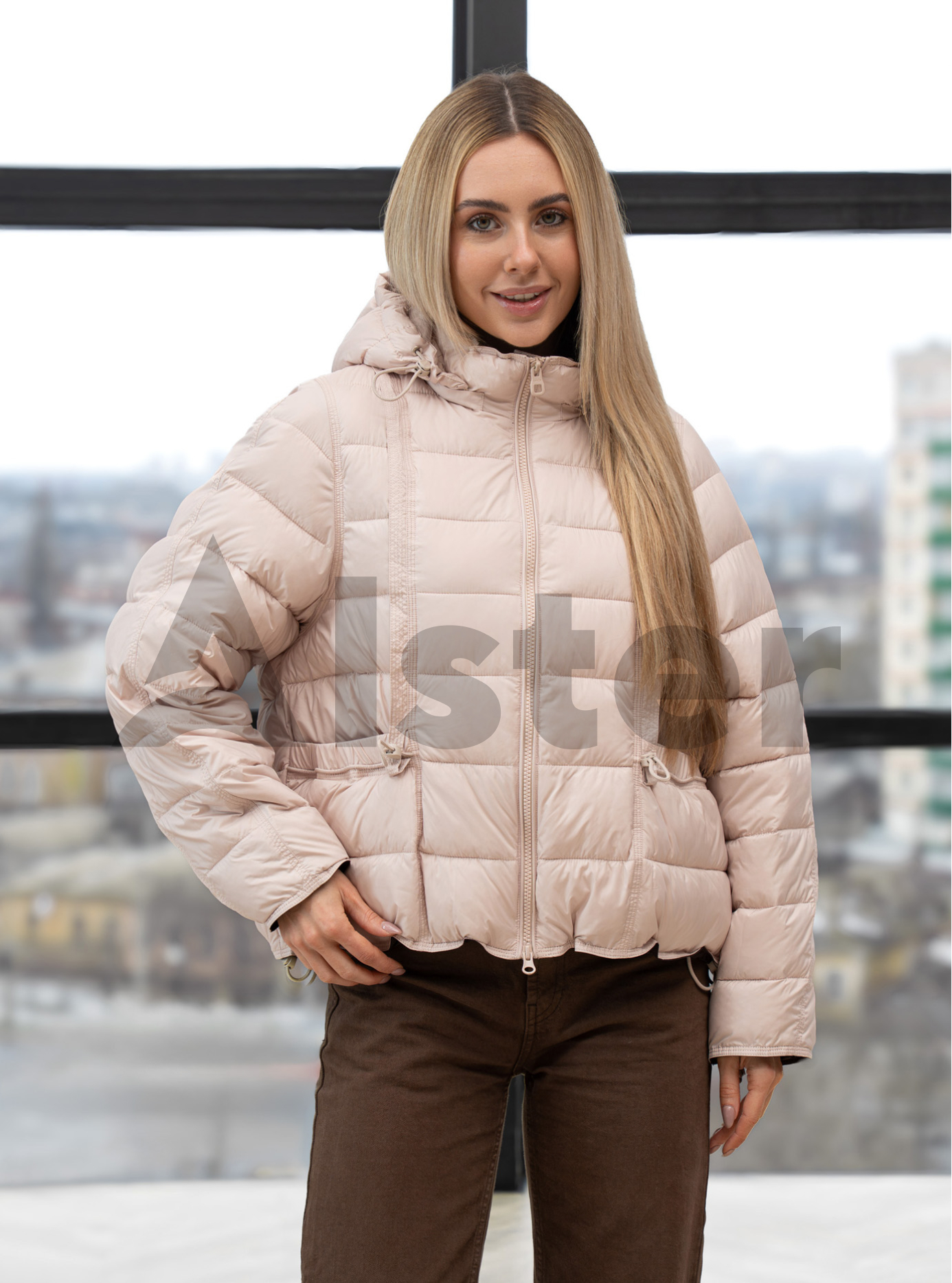 Женская куртка оверсайз Meajiateer 27MJ6608 Пудровый S (27MJ6608-13): фото - Alster.ua