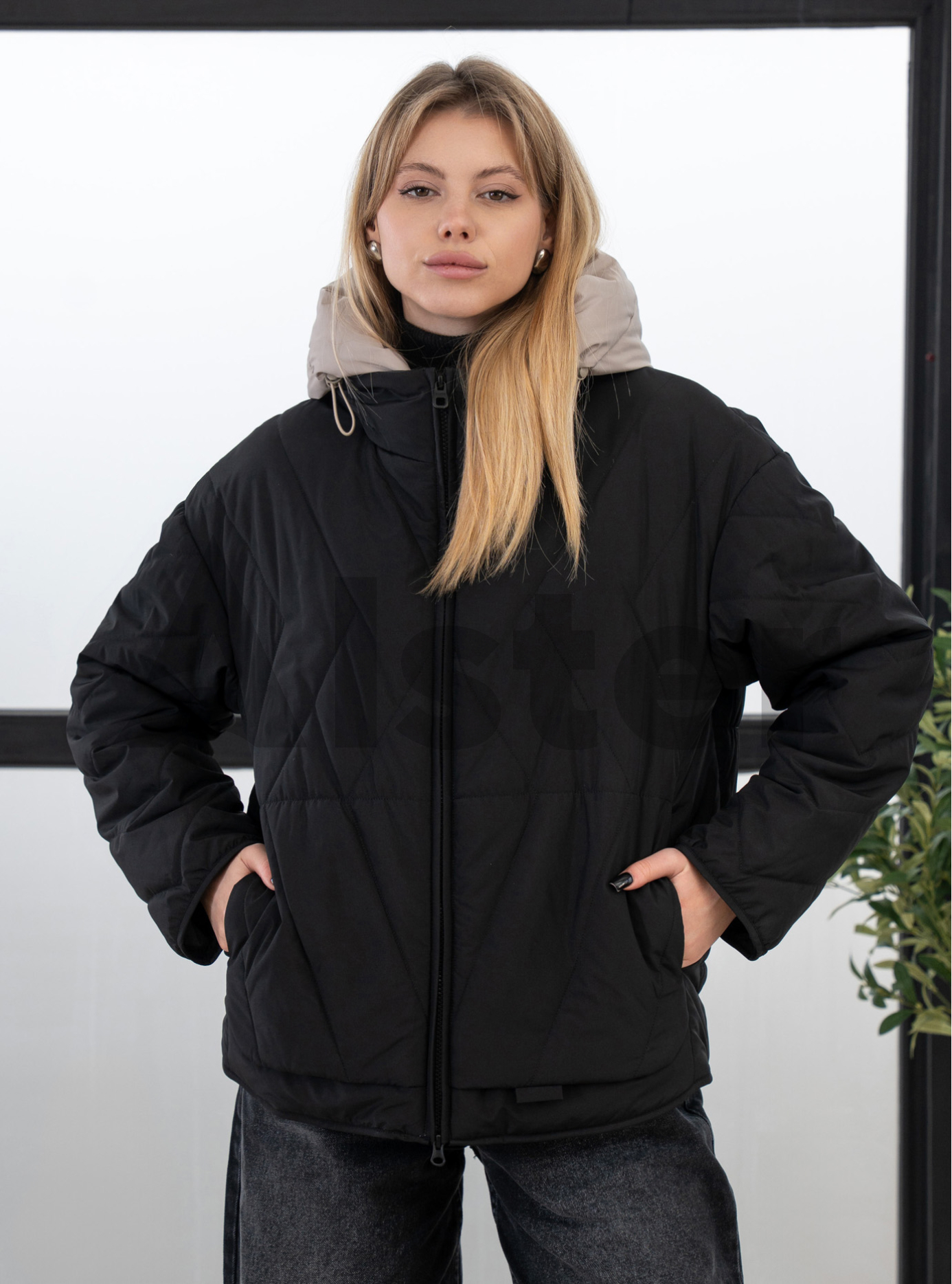 Женская демисезонная куртка Meajiateer 6659 big size Чёрный 3XL (27MJ6659-08): фото - Alster.ua