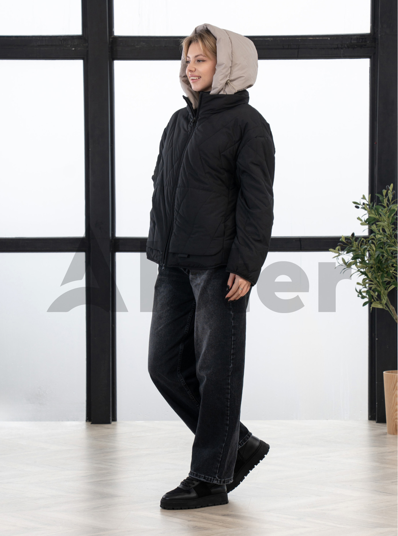 Женская демисезонная куртка Meajiateer 6659 big size Чёрный 3XL (27MJ6659-08): фото - Alster.ua