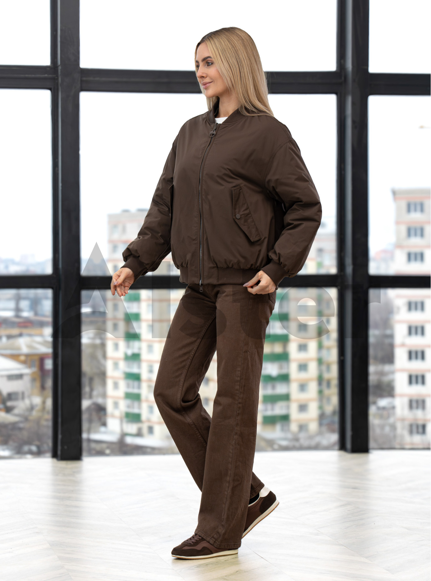 Женская двусторонняя куртка-бомбер Towmy 7430 Шоколадный M (26TM7430-05): фото - Alster.ua