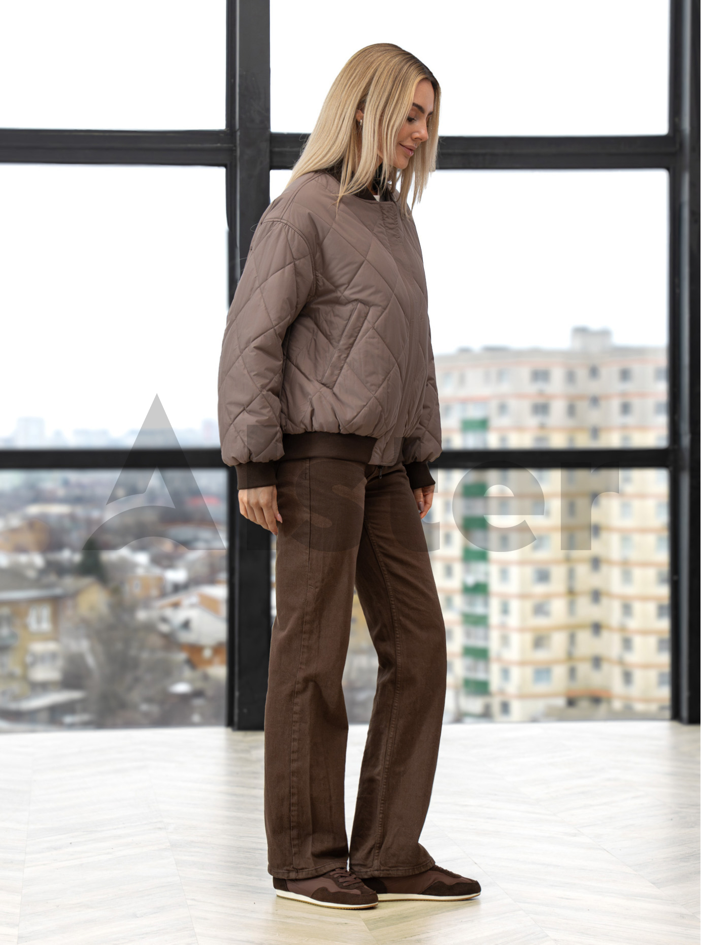 Женская двусторонняя куртка-бомбер Towmy 7430 Шоколадный M (26TM7430-05): фото - Alster.ua
