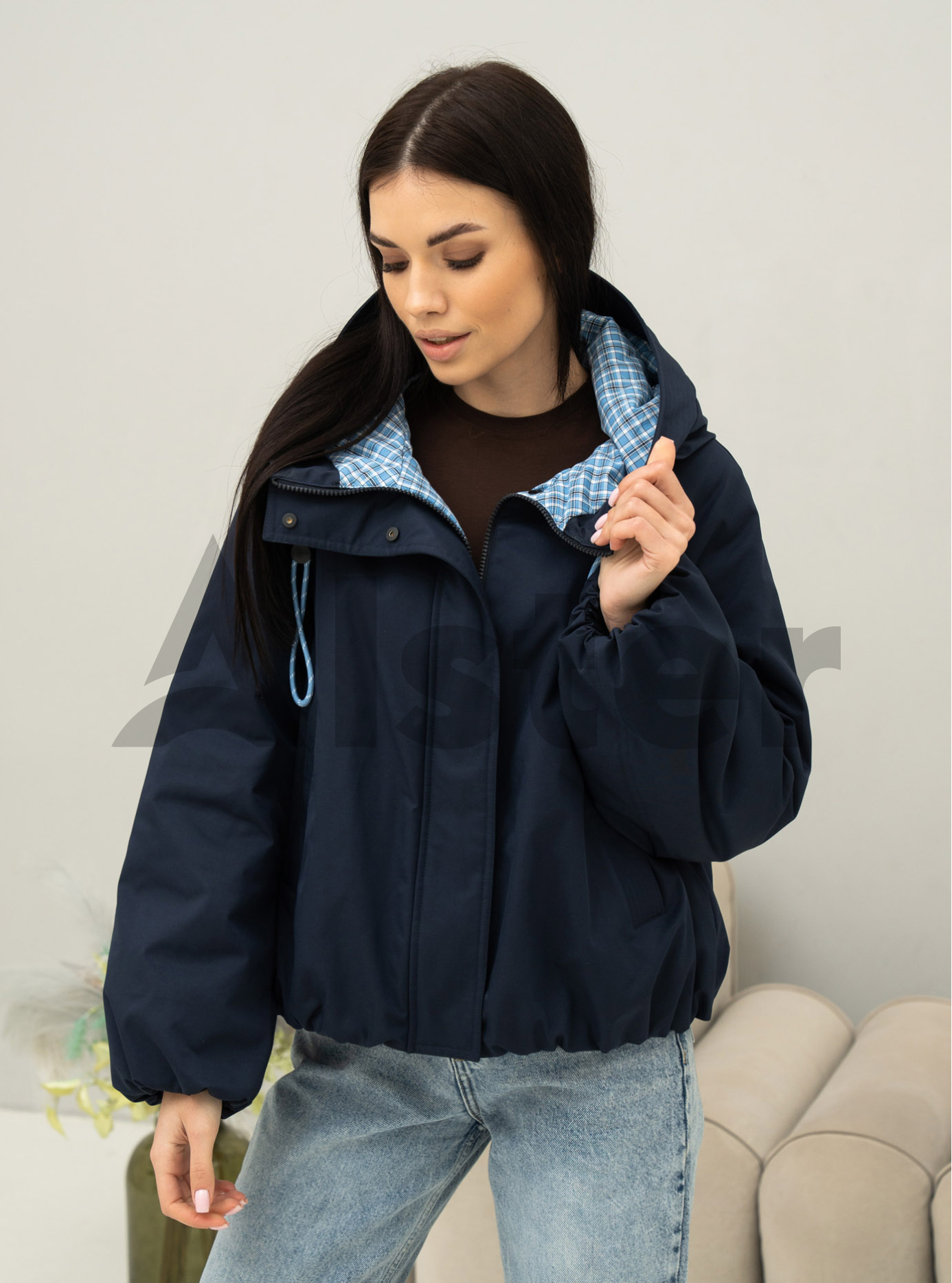 Демисезонная женская куртка Towmy 7469 Синий S (26TM7469-01): фото - Alster.ua